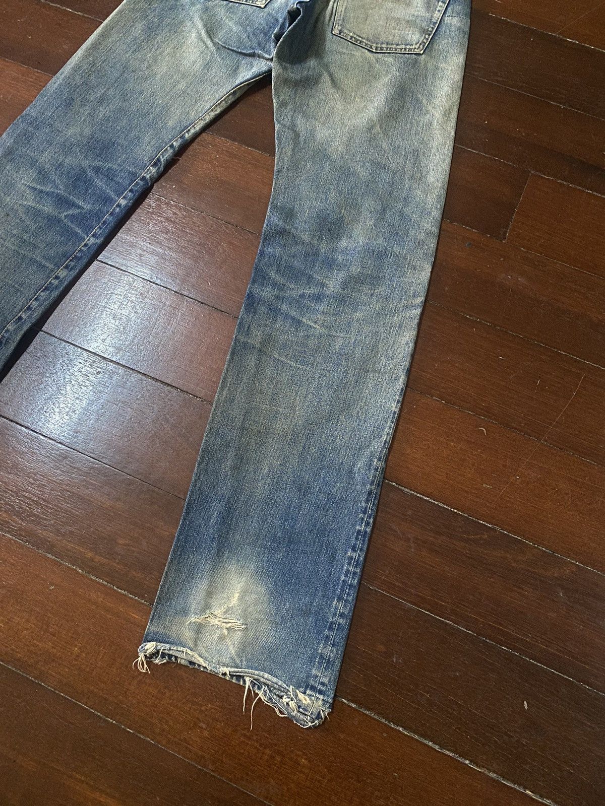 Denime Vintage denime Distress Mud wash Denim Selvedge Jeans Size US 29 - 16 Thumbnail