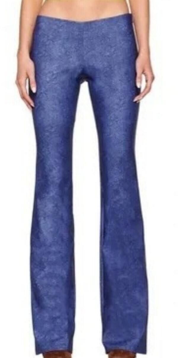 I.AM.GIA L.AM.GIA Washed Faux Vegan Leather Stretch Flared Leg Pants Size 31" - 2 Thumbnail