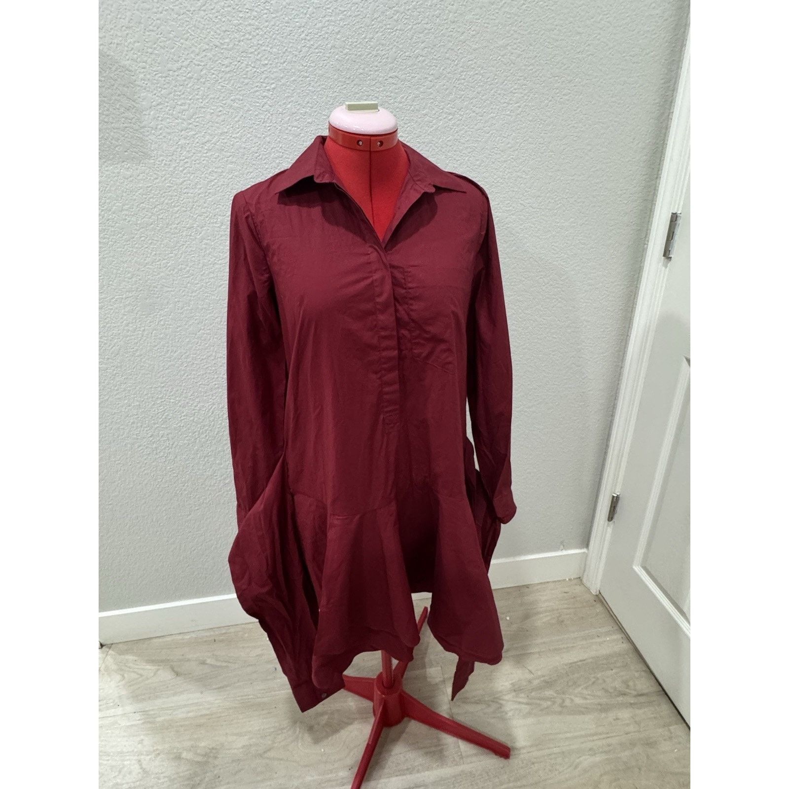 Derek Lam 10 Crosby DEREK LAM 10 CROSBY Burgendy shirtdress cotton front tie Size XS / US 0-2 / IT 36-38 - 1 Thumbnail