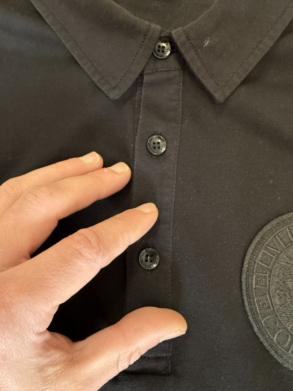 Versace Versace Collection Medusa Polo Shirt Black Mens L Cotton Size US L / EU 52-54 / 3 - 14 Thumbnail