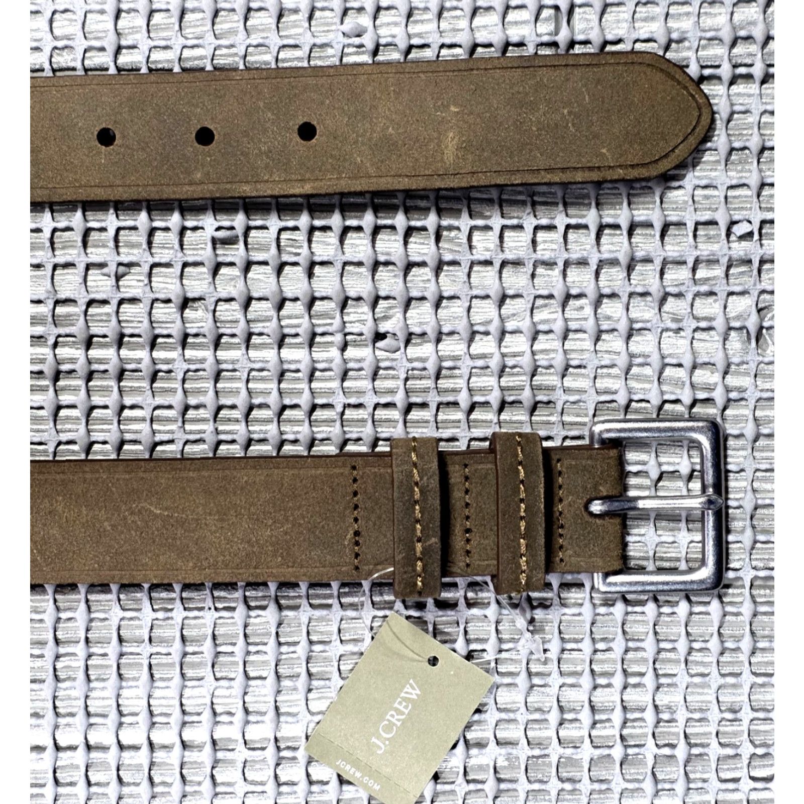 J.Crew J.CREW Belt Leather Single Prong Buckle Rugged Textured 30 Brown Men Regular 30 Belt Product Vintage: No Size 30 - 2 Thumbnail