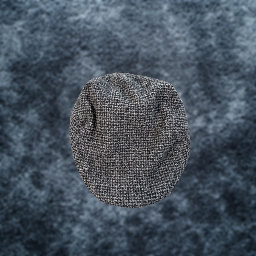 Stetson VINTAGE Stetson Wool Newsboy Hat Mens 7-7 1/2 Cabby Cap Gray Herringbone 90s Black Wool Newsboy Cap Mens Size ONE SIZE - 1 Thumbnail