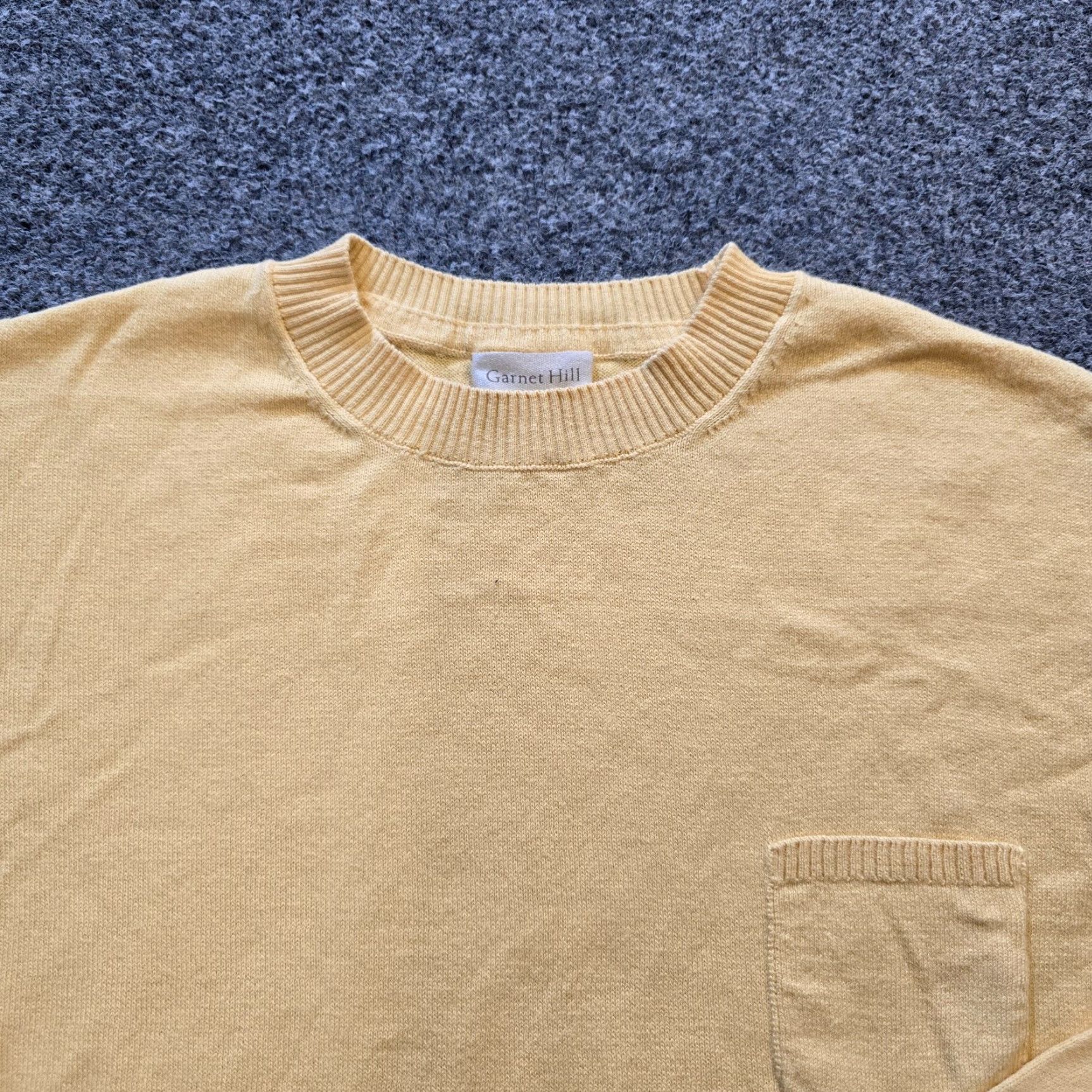 Vintage Garnet Hill Sweater Womens XS Yellow Pima Cotton Knit Long Sleeve Casual Pullover Crew Neck Size XS / US 0-2 / IT 36-38 - 2 Thumbnail