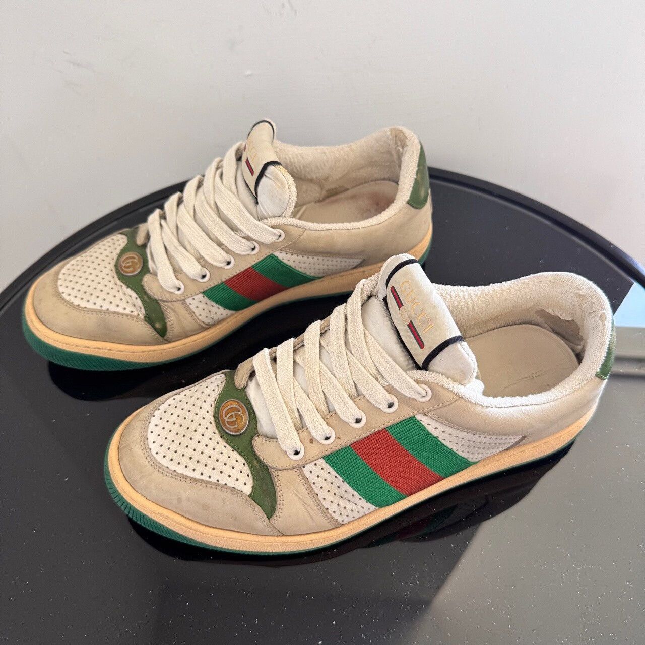 Gucci gucci screener gg vintage green sneakers Size US 6.5 / EU 39-40 - 1 Thumbnail