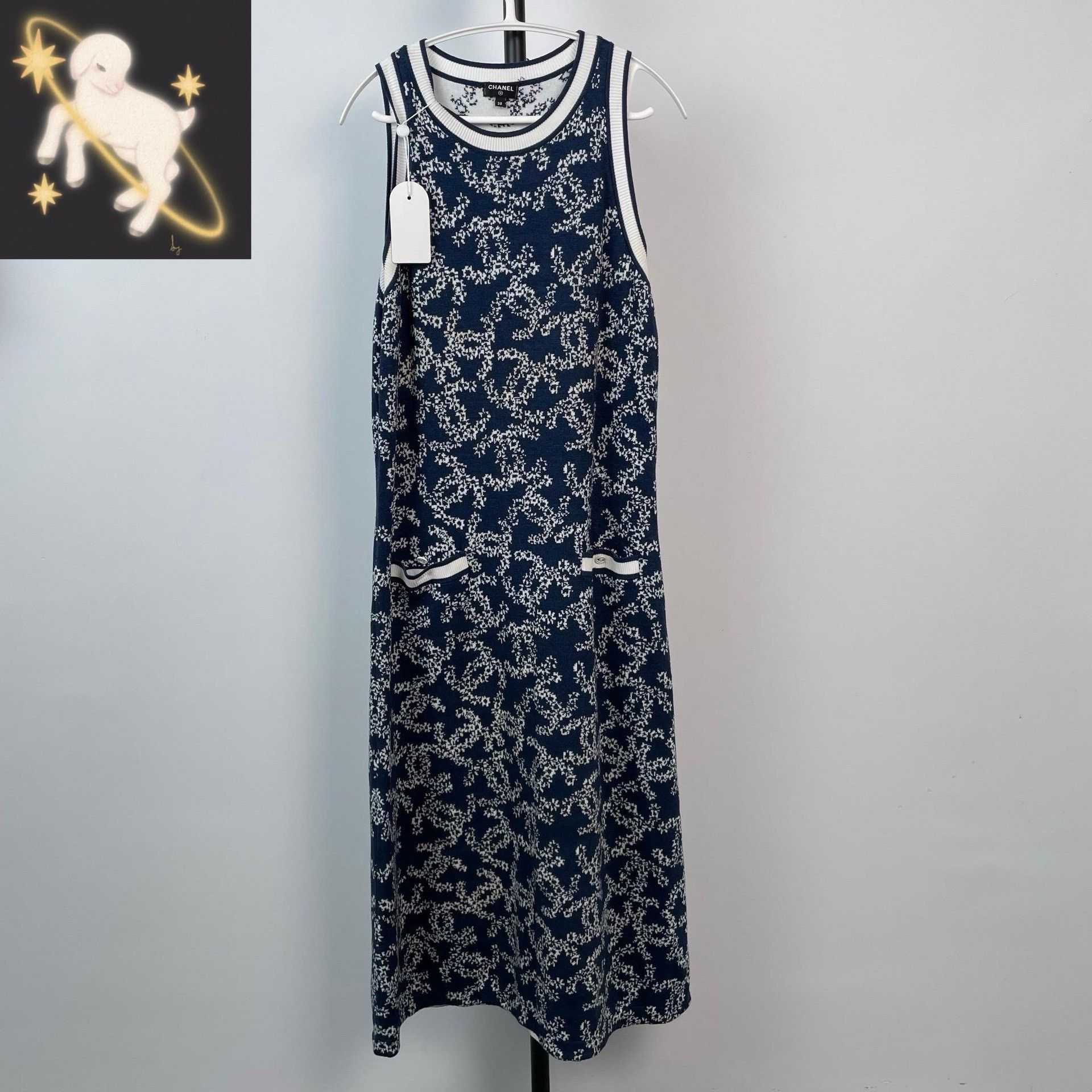 Chanel Chanel Printed Blue Dress 38 Women Size S / US 4 / IT 40 - 1 Thumbnail
