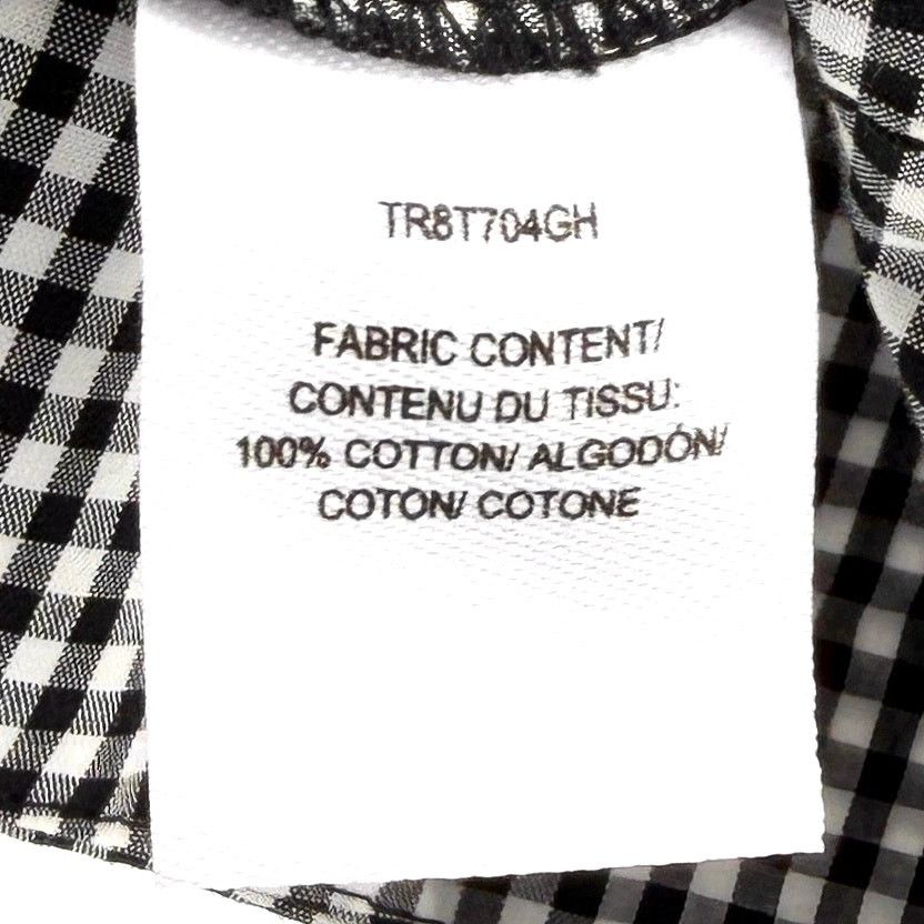 Derek Lam 10 Crosby Black White Gingham 100% Cotton Tie Detail Blouse Size M / US 6-8 / IT 42-44 - 7 Thumbnail