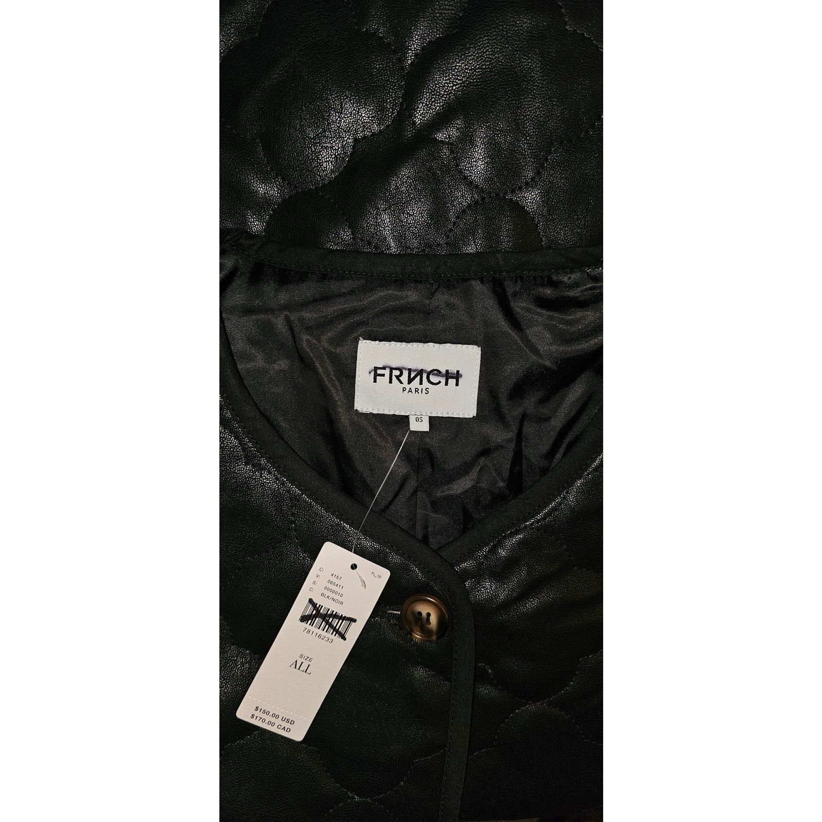 Anthropologie New FRNCH Paris Gisette Faux Leather Quilted Vest $150 OS Size ONE SIZE - 7 Thumbnail
