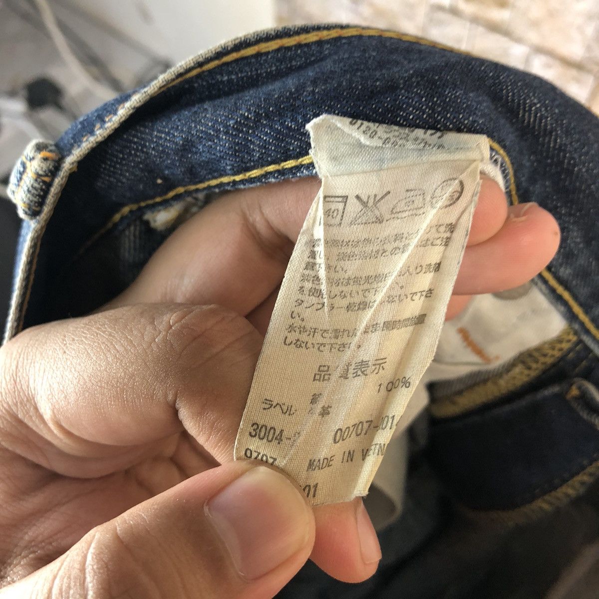 Levi's 707 Levis Blue vintage ripped Distressed Denim Pants #A588 Size US 29 - 24 Thumbnail