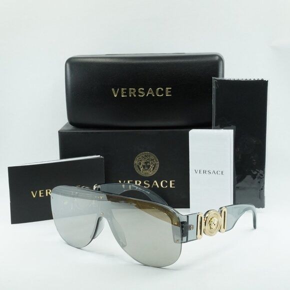 Versace Versace VE4391 311/6G Sunglasses Transparent Grey Aviator Size ONE SIZE - 12 Thumbnail