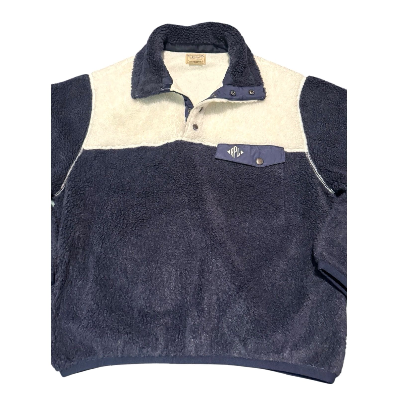 Polo Ralph Lauren Polo Ralph Lauren Sweatshirt 1/4 Zip Snap Pullover Small Blue/White Classic Unisex Adults Long Sleeve Knit Cotton Fleece Logo 2020s Size US S / EU 44-46 / 1 - 6 Thumbnail