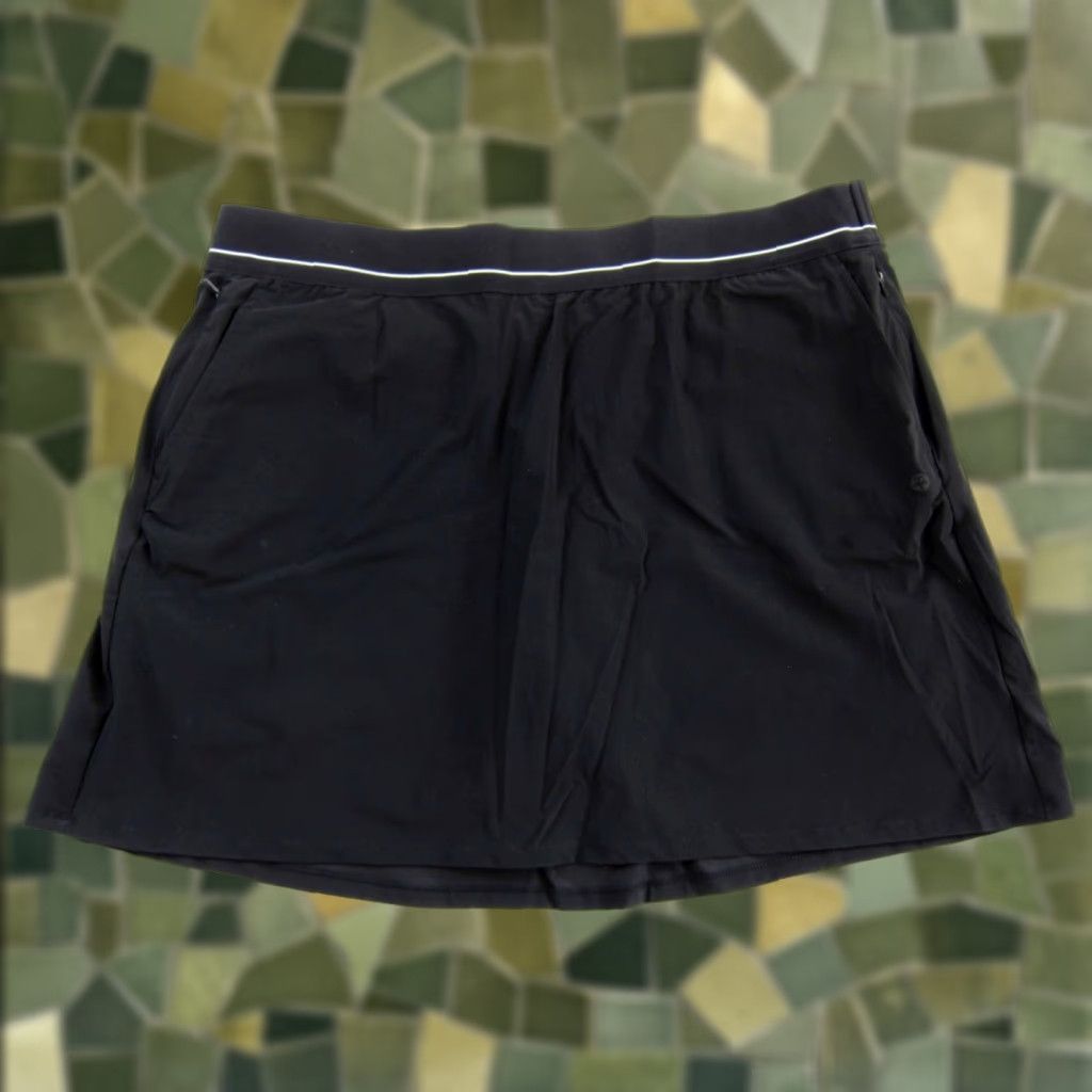 Vintage NWT Soybu Black Stretch Lined Zip Pocket Resort Tennis Workout Active Skirt XL Size 40" / US 18 - 1 Thumbnail