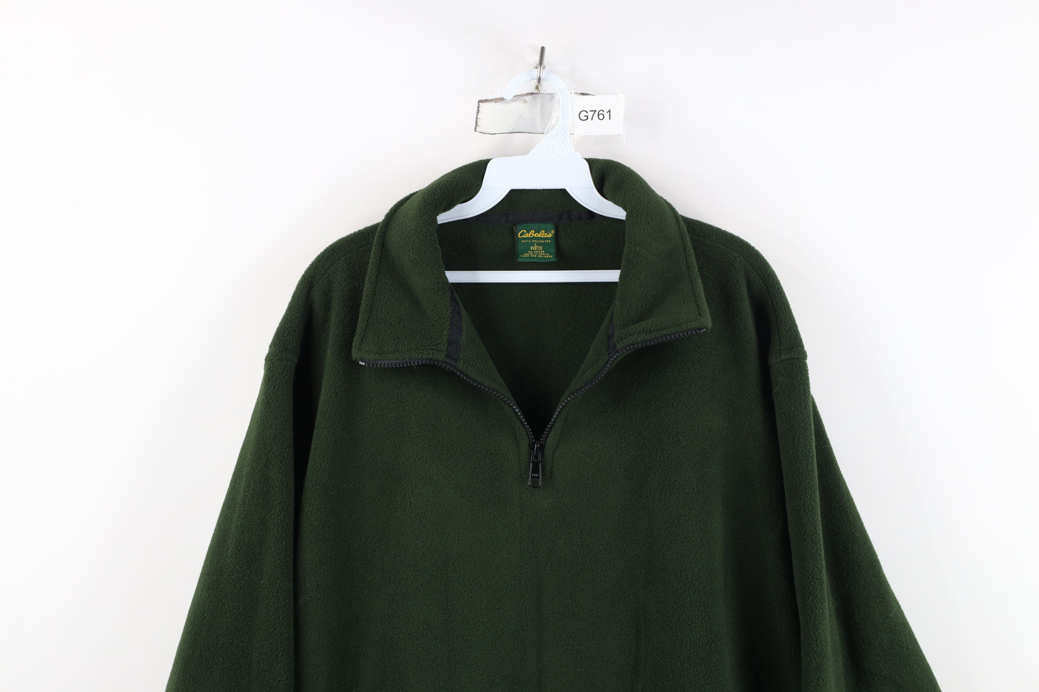Cabelas Vintage 90s Cabelas Half Zip Fleece Pullover Sweater Green Size US L / EU 52-54 / 3 - 2 Thumbnail