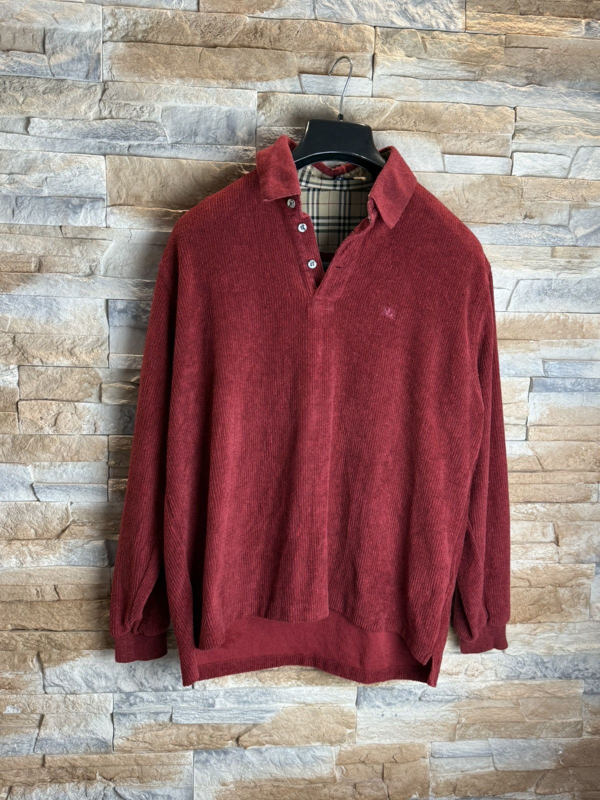 Burberry london vintage long sleeve Polo t-shirt mini logo