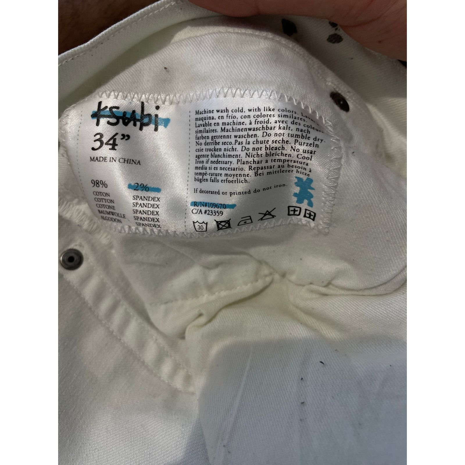 Ksubi Ksubi Jeans White Paint Splatter Used 34 Size US 34 / EU 50 - 3 Thumbnail