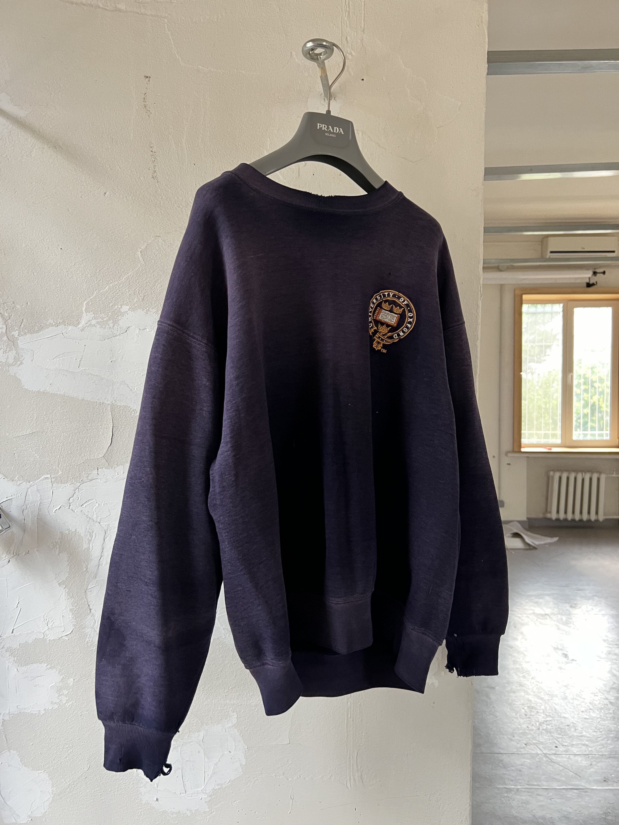 Vintage Oxford England Distressed Crewneck University 1980s Size US L / EU 52-54 / 3 - 2 Thumbnail