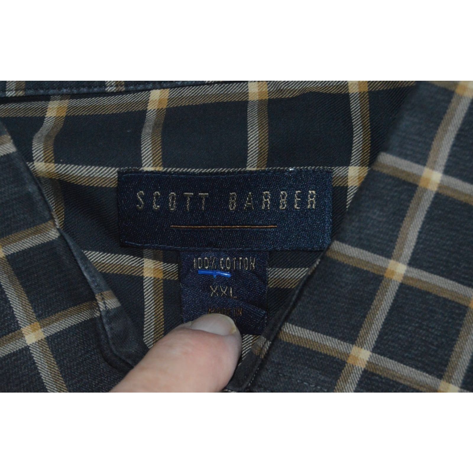 Vintage Scott Barber Shirt 2XL Black Plaid Long Sleeve Button-Up Mens Size US XXL / EU 58 / 5 - 4 Thumbnail