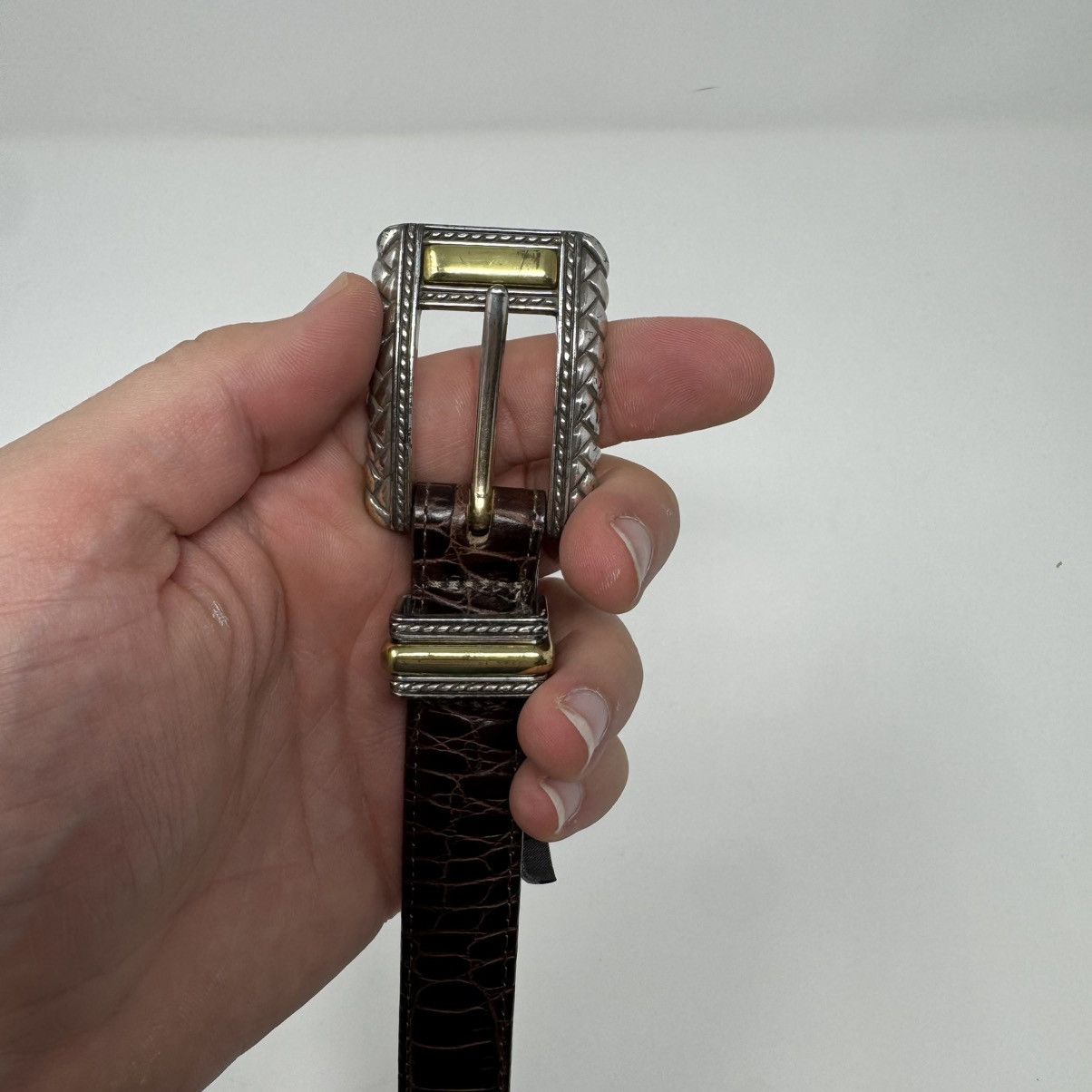 Brighton Brighton Brown Corcodile Embossed Leather Belt Women's M Size ONE SIZE - 5 Thumbnail