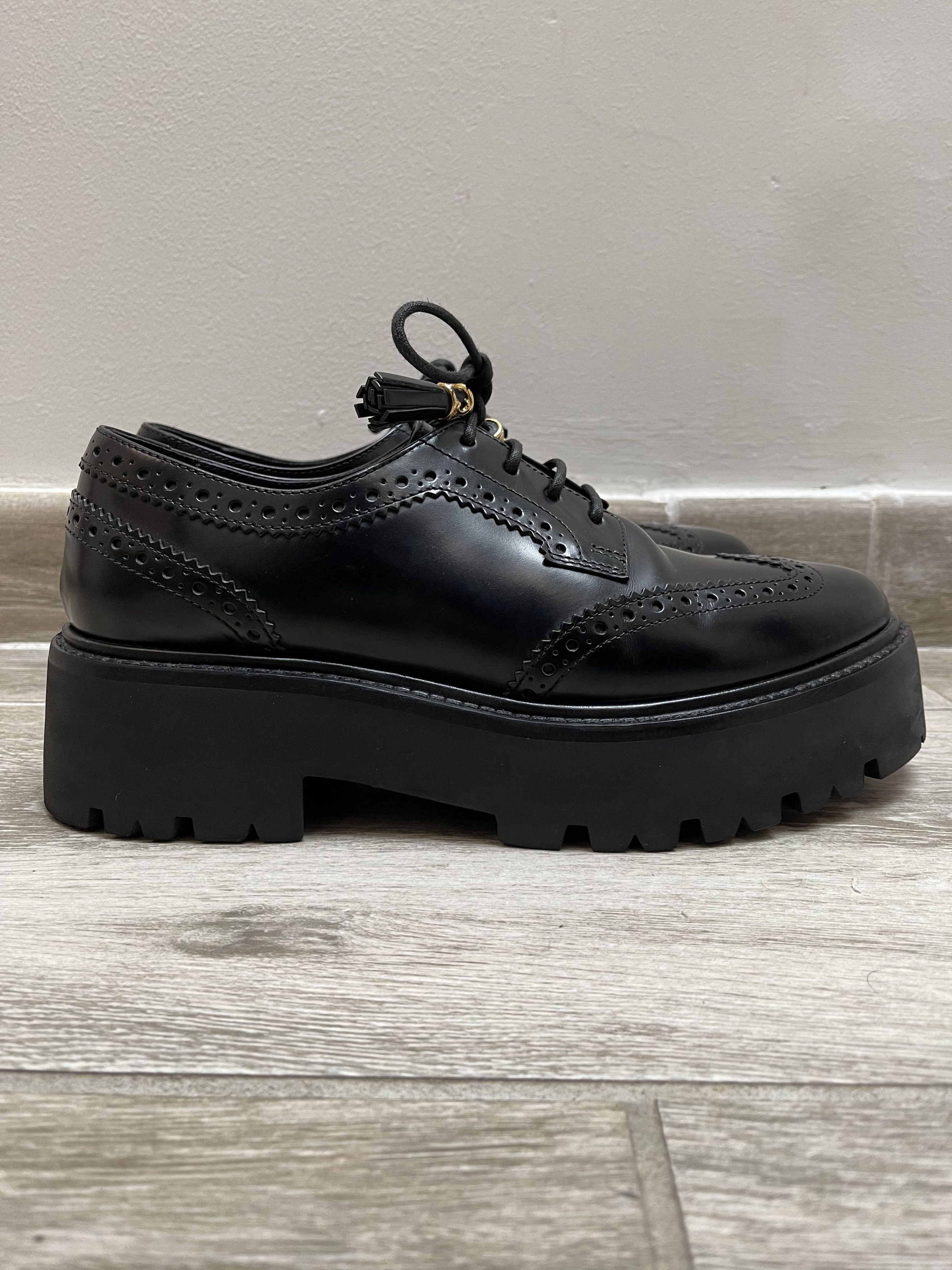 Celine Derby In Black Polished Bull Leather Size US 10 / IT 40 - 4 Thumbnail