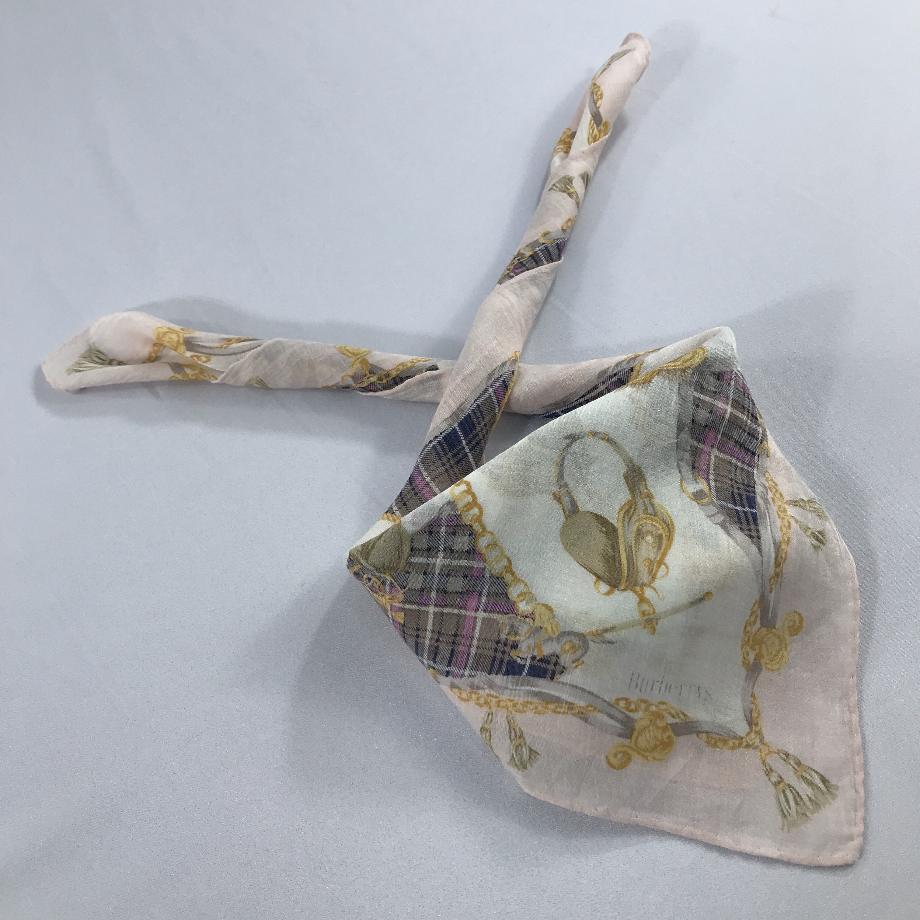 Burberry × Vintage Burberry Bandana / Handkerchief / Neckerchief - S2104 Size ONE SIZE - 4 Thumbnail