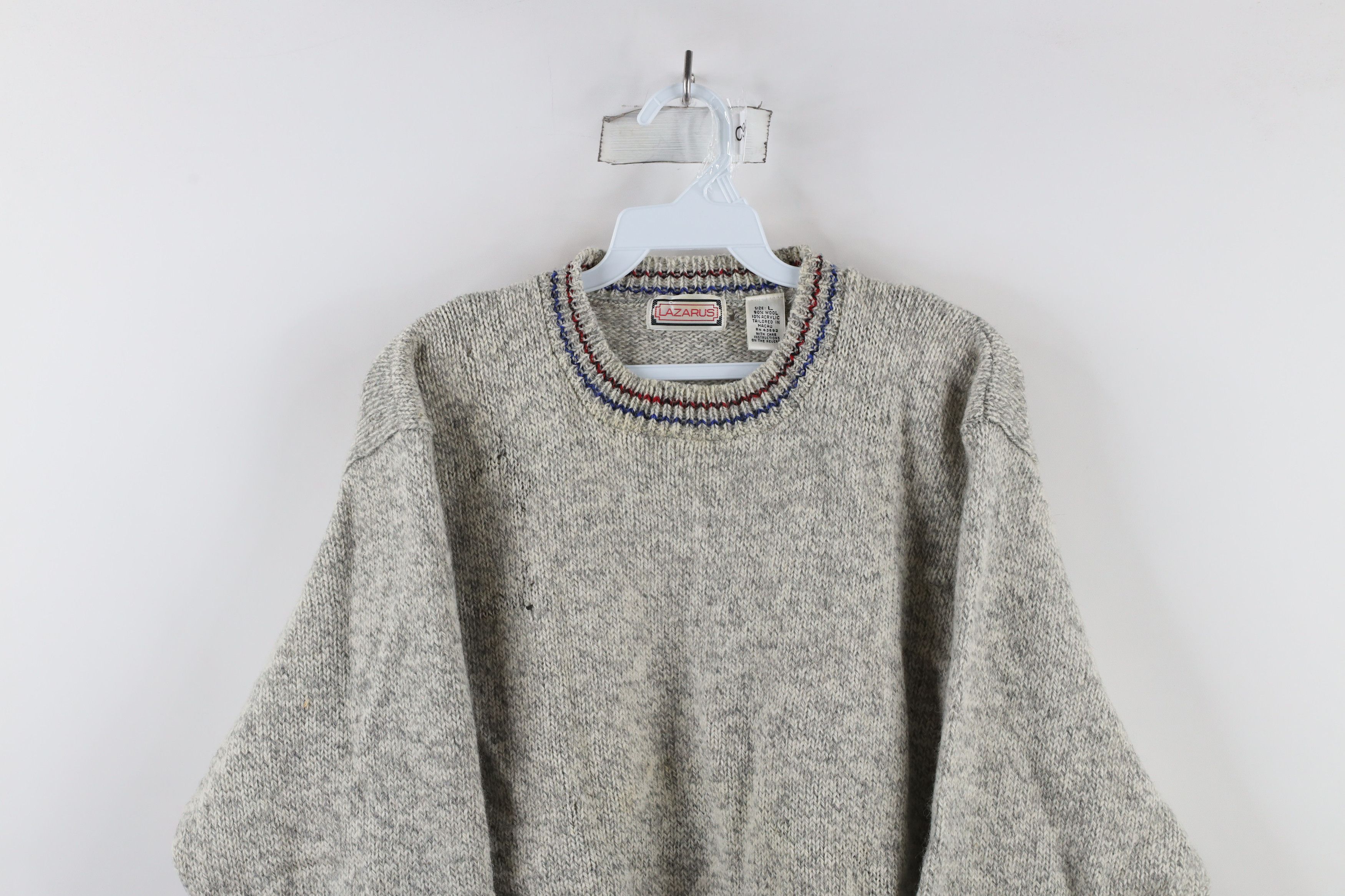 Vintage Vintage 90s Streetwear Heavyweight Wool Blend Knit Sweater Size US L / EU 52-54 / 3 - 2 Thumbnail