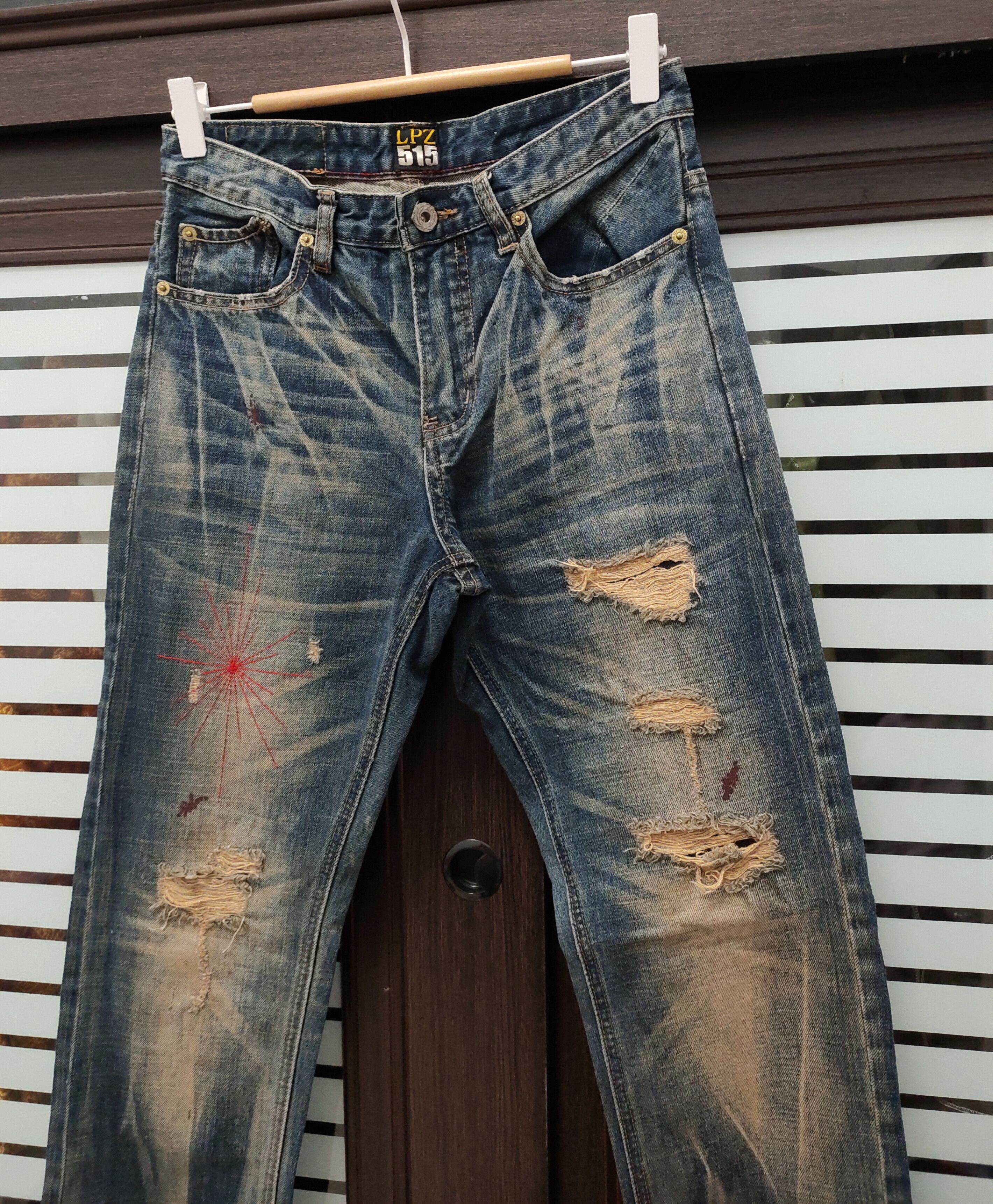 Japanese Brand 💥 Flared Le Petit Zunis 515 Slim Fit Denim 💥 Size US 28 / EU 44 - 4 Thumbnail