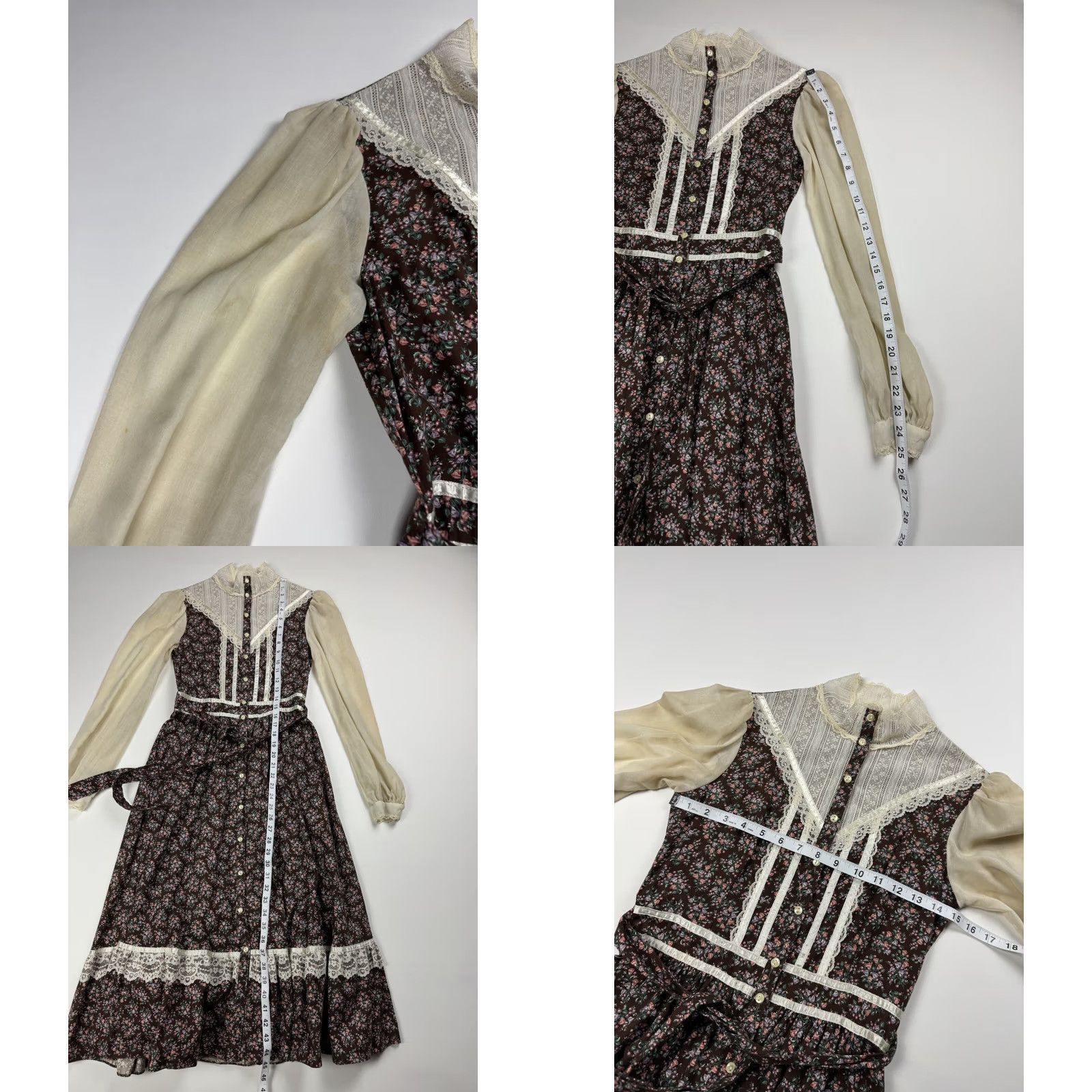 Vintage VINTAGE Gunne Sax Floral Dress Butterfly White Lace Women’s Size 7 Button Up Vtg Size M / US 6-8 / IT 42-44 - 8 Thumbnail