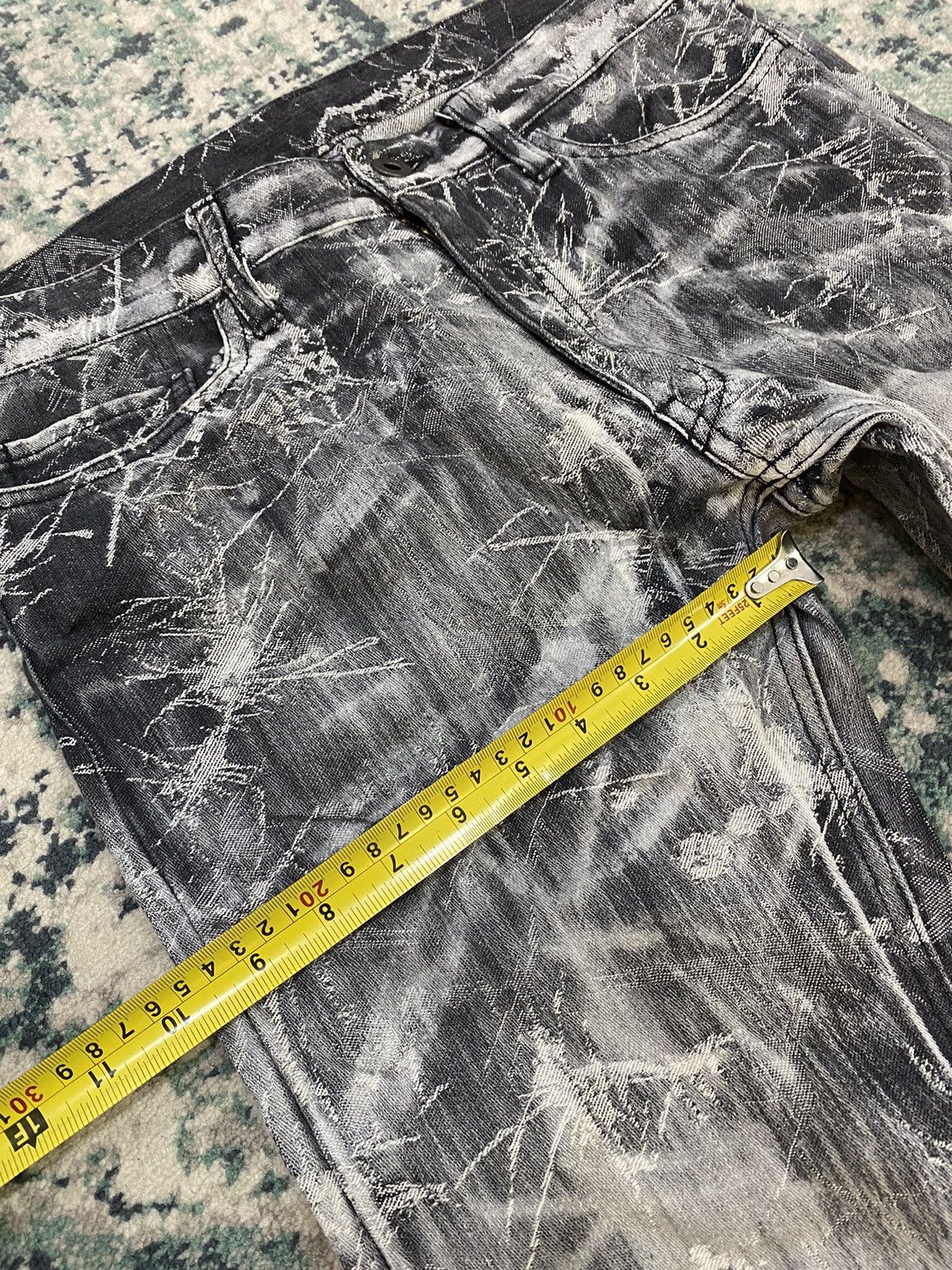 If Six Was Nine EDGE Rupert Spider Web Distressed Flare Denim Pant Size US 29 - 11 Thumbnail