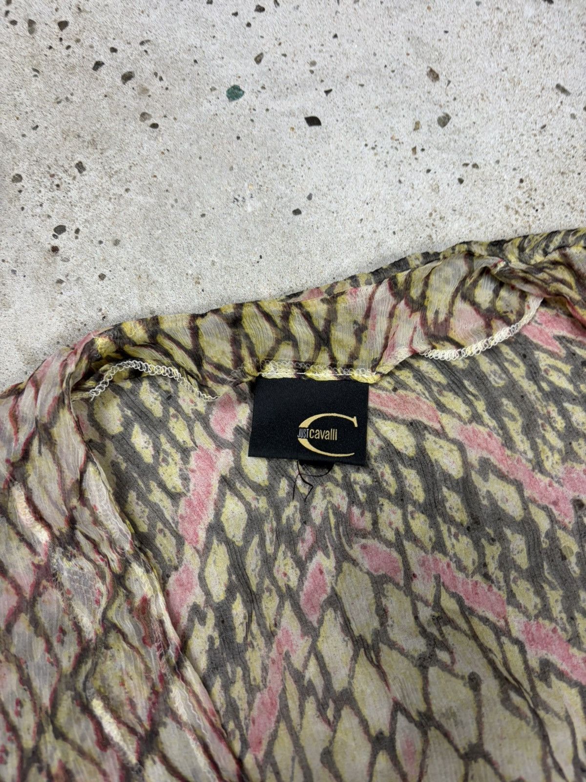 Just Cavalli Vintage 2000s Just Cavalli Snake Skin Print Mermaid Mesh Top Size M / US 6-8 / IT 42-44 - 7 Thumbnail