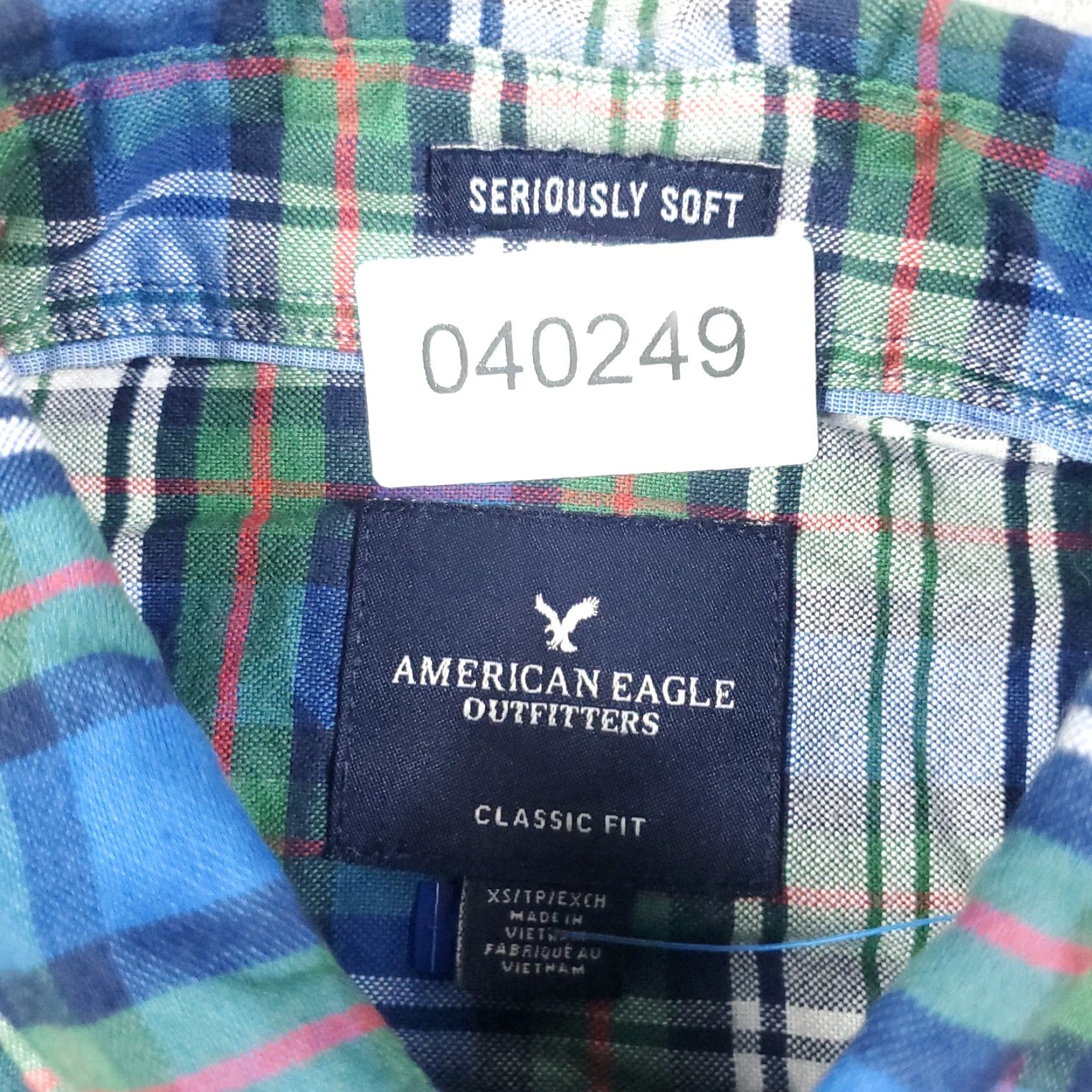 American Eagle Outfitters American Eagle Outfitters Shirt Mens XS Blue Plaid Long Sleeve Cotton Button-Up Casual Size US XS / EU 42 / 0 - 6 Thumbnail