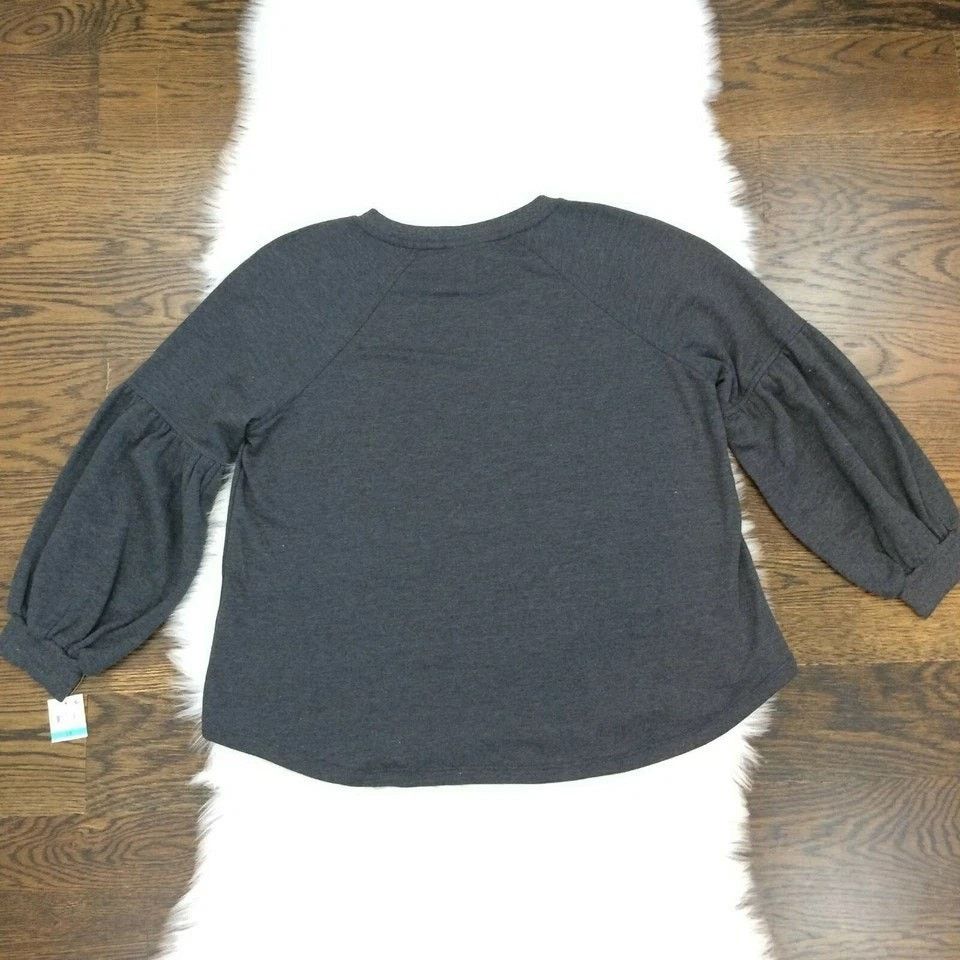 Style & Co Style & Co Plus Size 0X Bishop Sleeve Sweatshirt L/S Shirt Size XL / US 12-14 / IT 48-50 - 3 Thumbnail