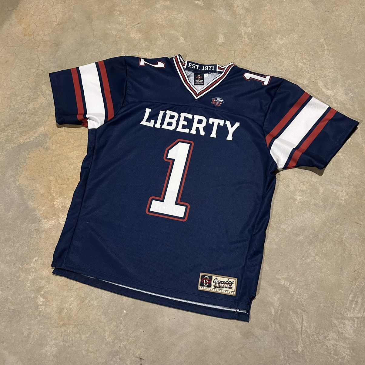 NCAA × Vintage Vintage 2000s Liberty University Flames Football Jersey Size US L / EU 52-54 / 3 - 2 Thumbnail