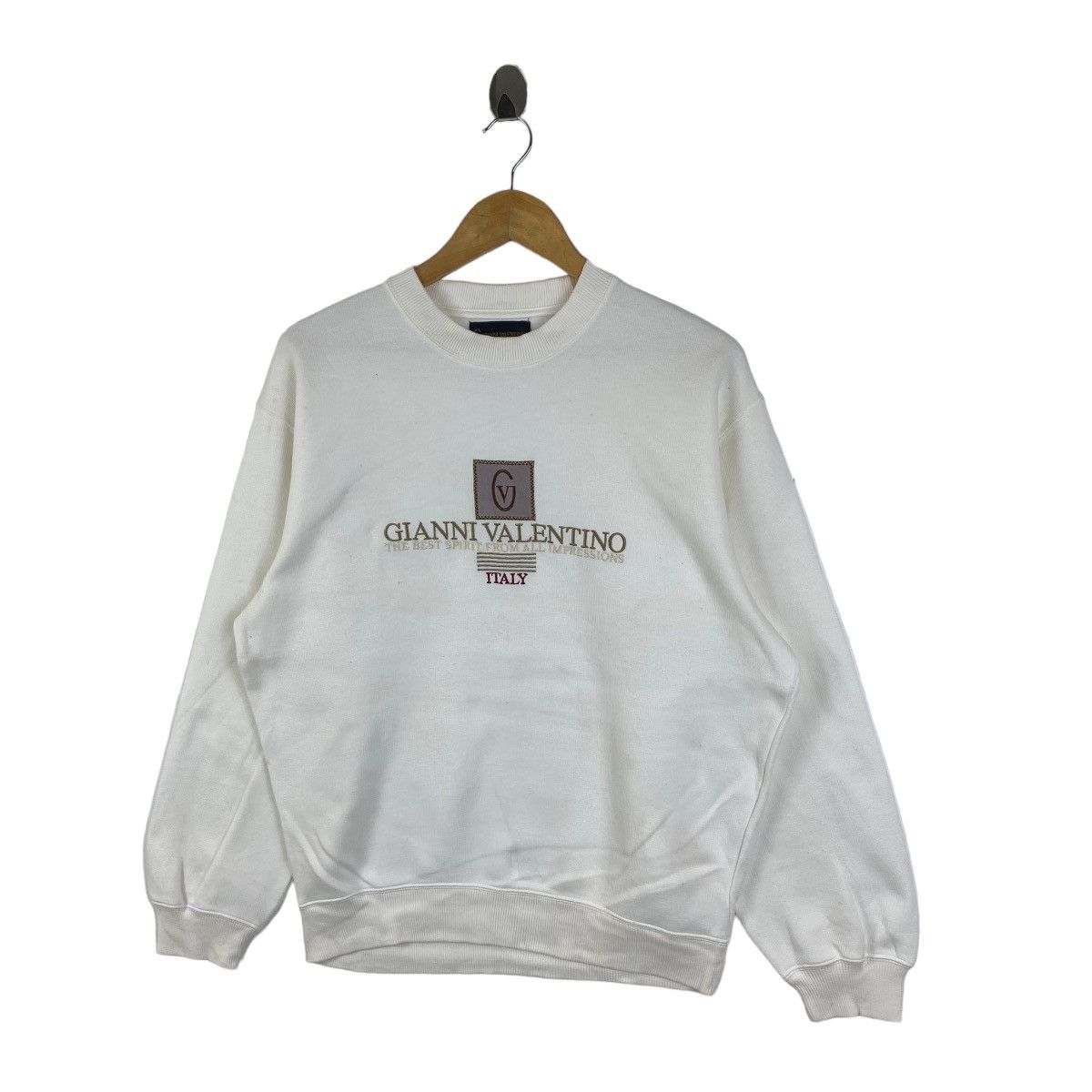 Gianni Valentino × Valentino × Vintage Vintage GIANNI VALENTINO Italy Big Logo Sweatshirt Pullover Size US M / EU 48-50 / 2 - 3 Thumbnail