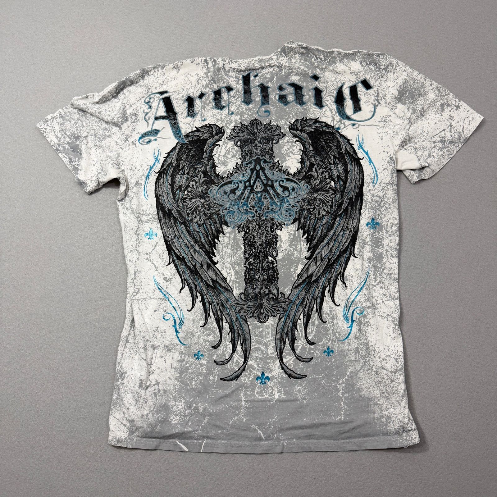 Affliction Vintage Archaic Affliction Shirt Men's 2XL White Grunge Goth Size US XXL / EU 58 / 5 - 1 Thumbnail
