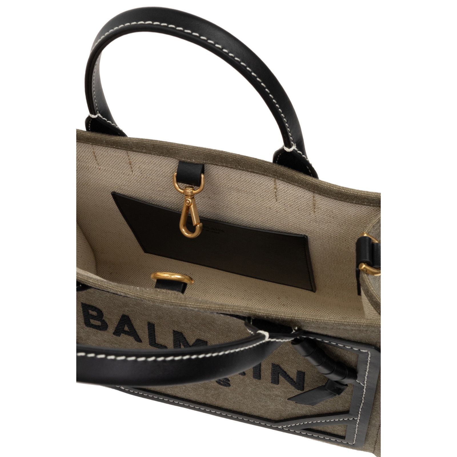 Balmain BALMAIN Shopper Green Canvas Top Handle Bag New & Authentic Size ONE SIZE - 4 Thumbnail
