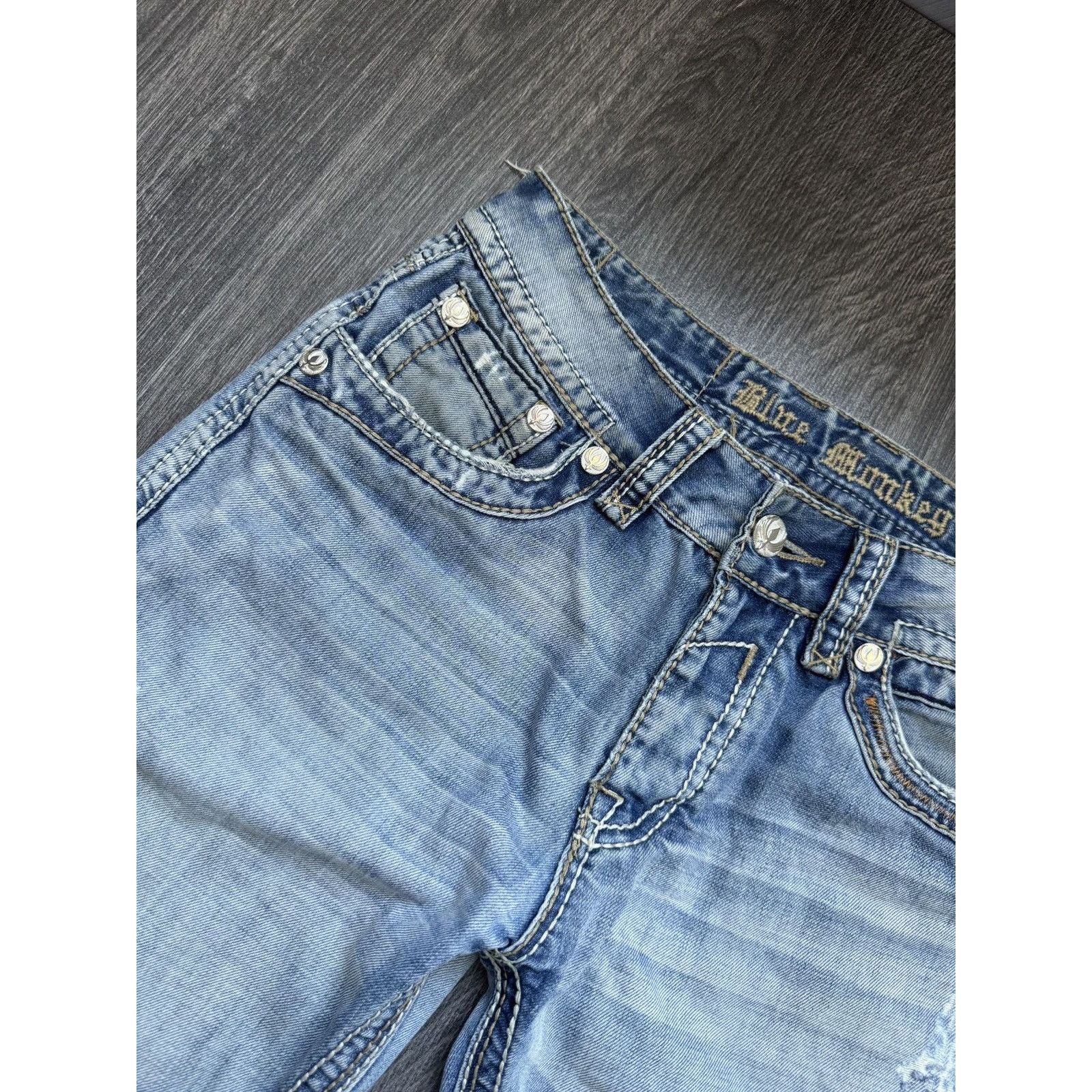Japanese Brand × Vintage Y2K Avantgarde Ebroidered DENIM Jeans Size US 31 - 5 Thumbnail