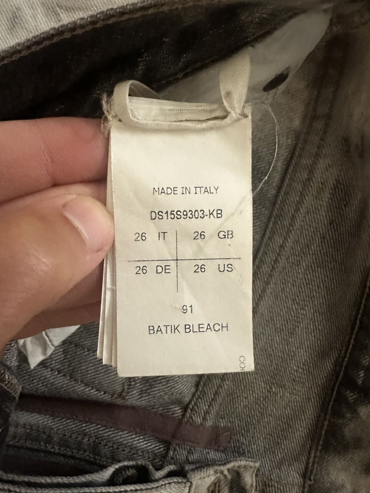 Rick Owens Drkshdw *Trades Considered*ARCHIVE FW/15 Cropped Berlin BATIK BLEACH Size US 28 / EU 44 - 3 Thumbnail