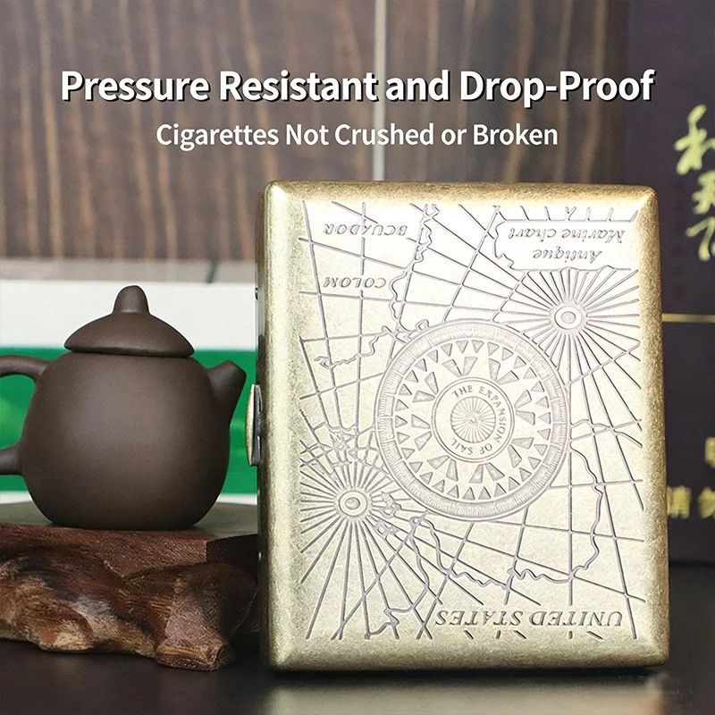 Other Cigarette Box Storage Case Portable Retro Bronze Gift Size ONE SIZE - 6 Thumbnail
