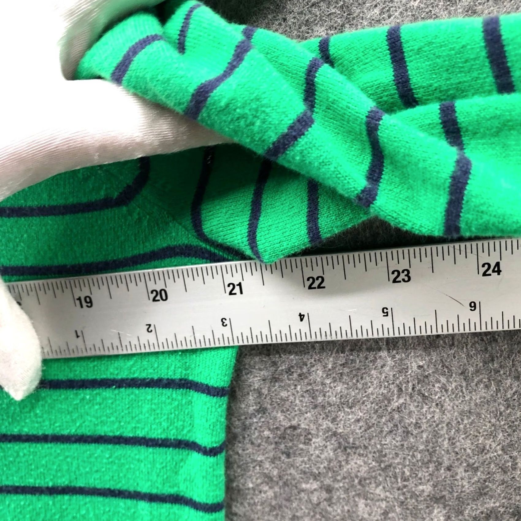 J.Crew VINTAGE not V-neck? J.Crew Sweater Womens L Cotton Green Navy Blue Striped Knit Lightweight Pullover Long Sleeve Tie-Dyed? Size L / US 10 / IT 46 - 7 Thumbnail