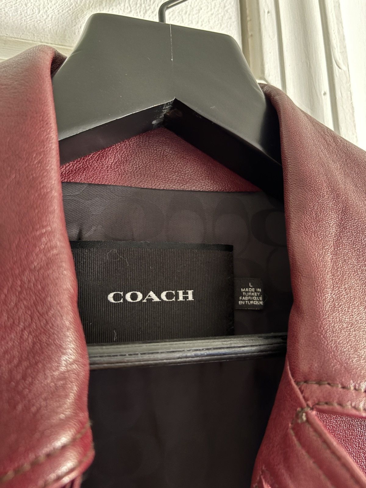Coach Coach Maroon Lambs Leather Long Coat Size US L / EU 52-54 / 3 - 4 Thumbnail