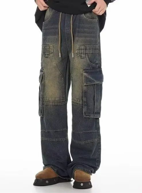 Japanese Brand × Jean Fashion street men's American retro washed cargo jeans Size US 32 / EU 48 - 2 Thumbnail