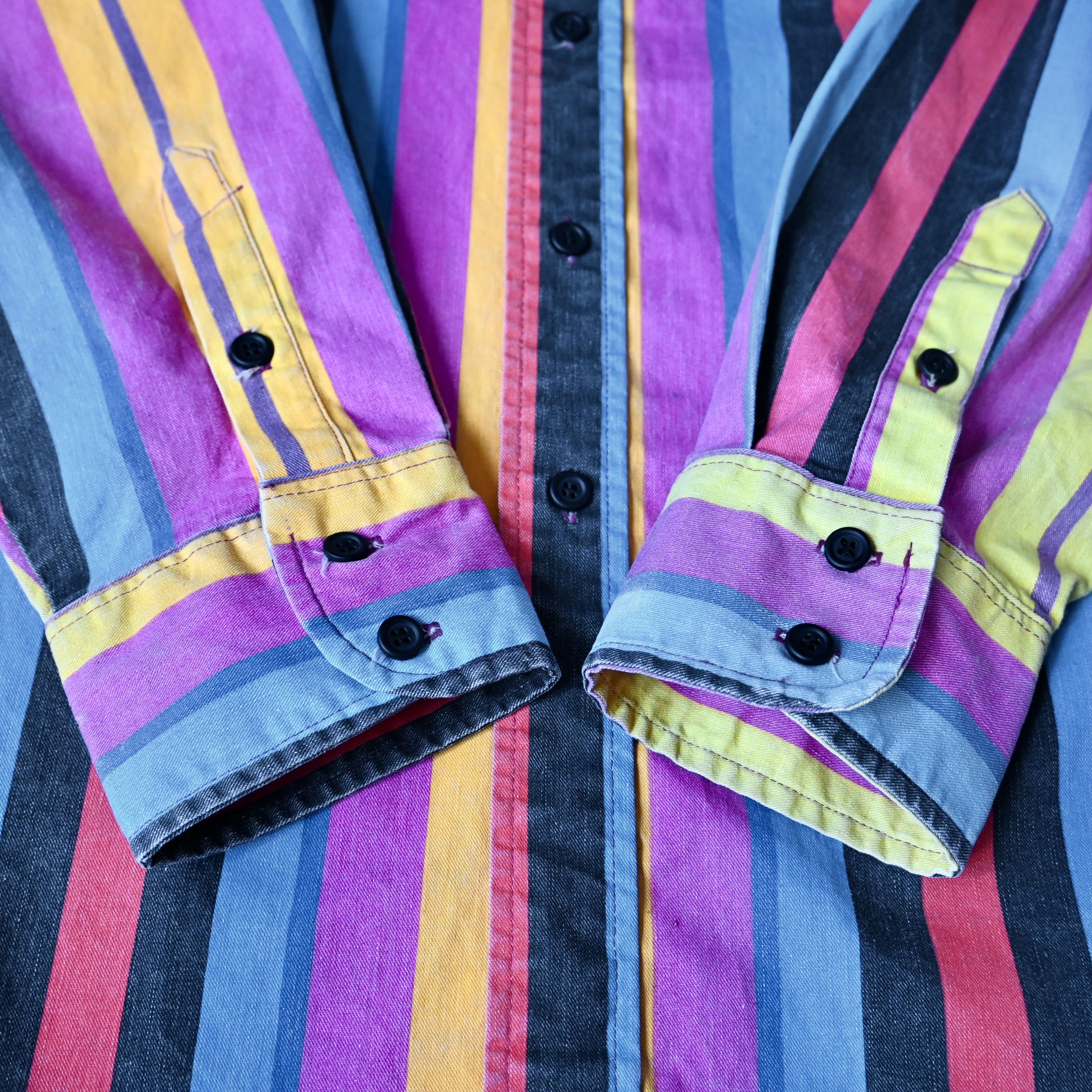 VTG 1990s Wrangler Brushpopper cape shirt multi/pink 16.5