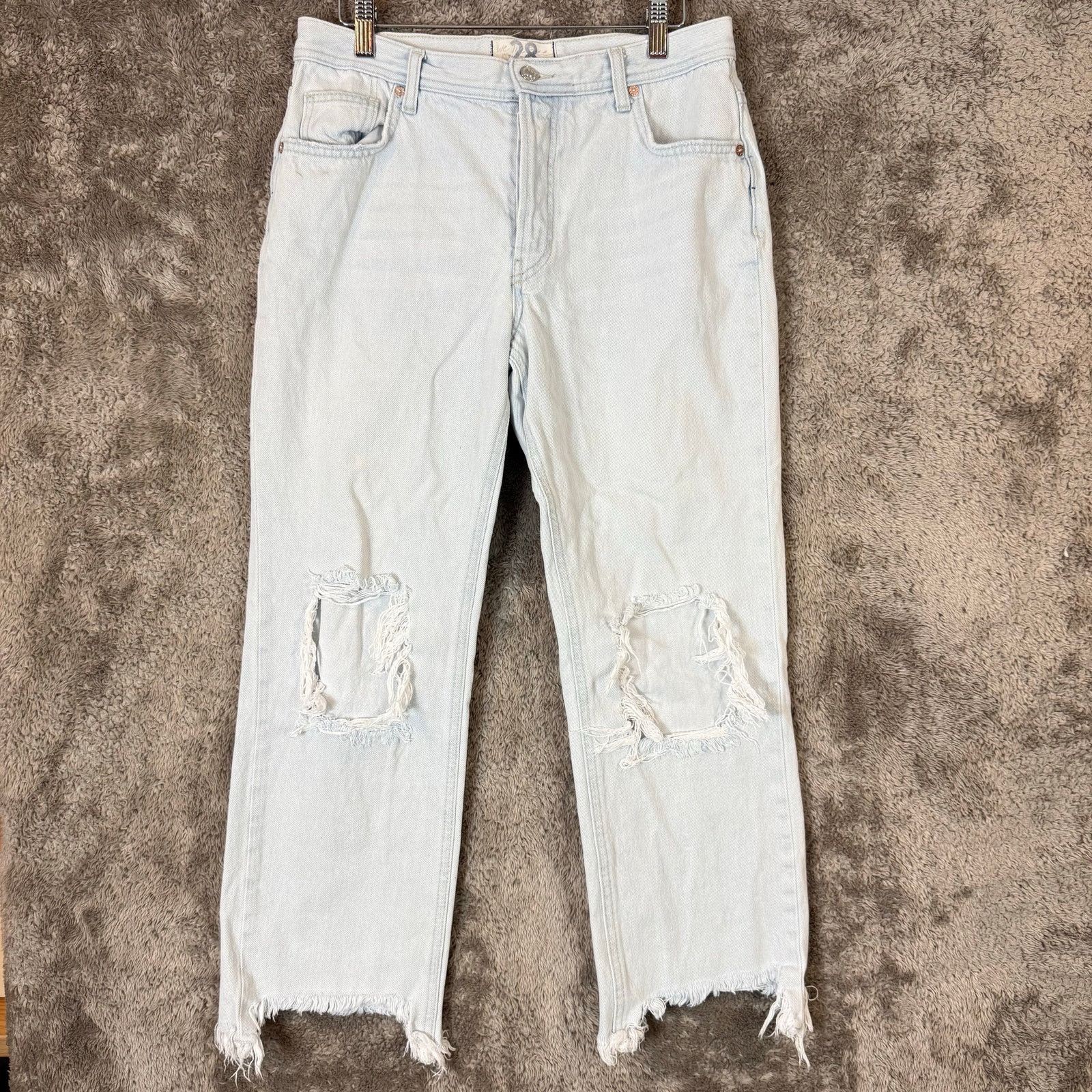 Free People Free People Maggie Mid Rise Jeans Light Wash 28 Size 28" / US 6 / IT 42 - 1 Thumbnail
