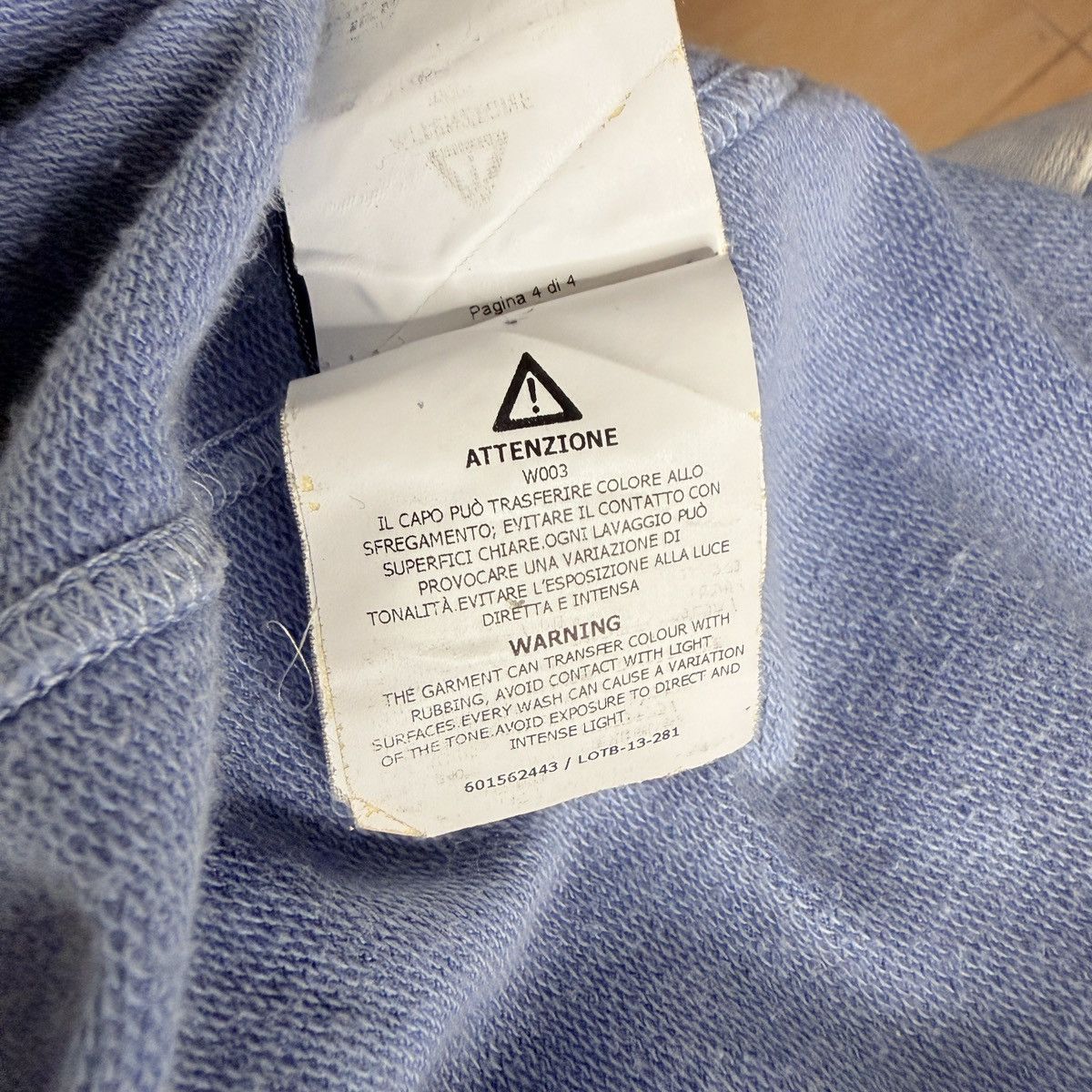 Stone Island Stone Island 2014 Washed Blue Badge Light Sweatshirt Hoodie Size US XL / EU 56 / 4 - 9 Thumbnail