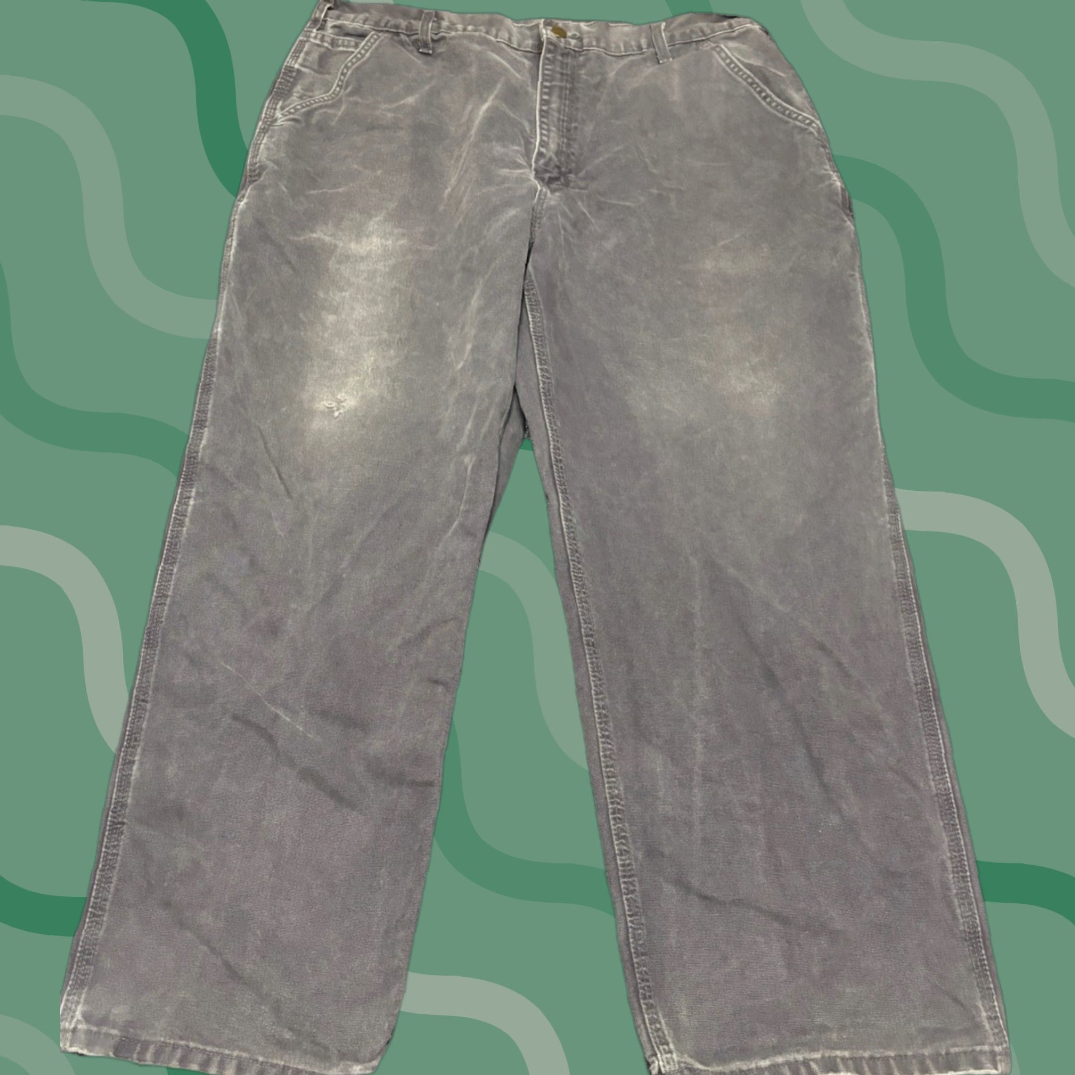Carhartt VINTAGE Carhartt Pants Carpenter Canvas Grey 40x30 Regular 30 Inseam Mens Workwear Cargo Pocket Cotton Canvas Size US 40 / EU 56 - 1 Thumbnail