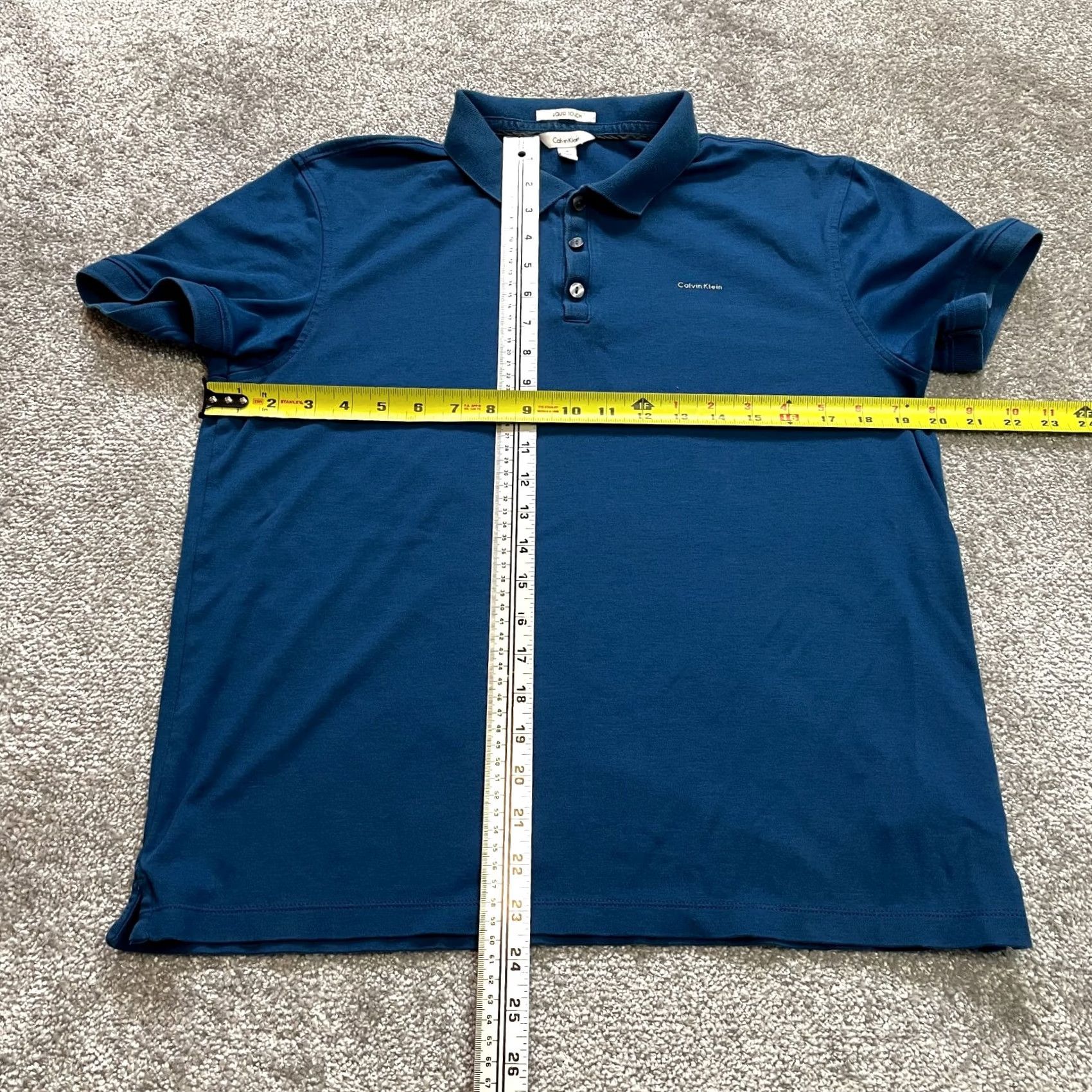 Calvin Klein Calvin Klein Polo Shirt Mens Medium Blue Logo Liquid Touch Golf Collared Rugby Shirt Size US M / EU 48-50 / 2 - 4 Thumbnail