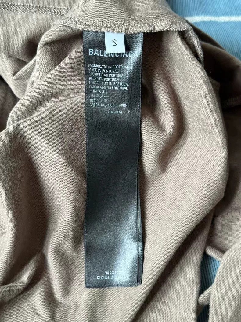 Balenciaga Balenciaga Balenciaga Brown Distressed Short Sleeve Shirt Size US S / EU 44-46 / 1 - 4 Thumbnail