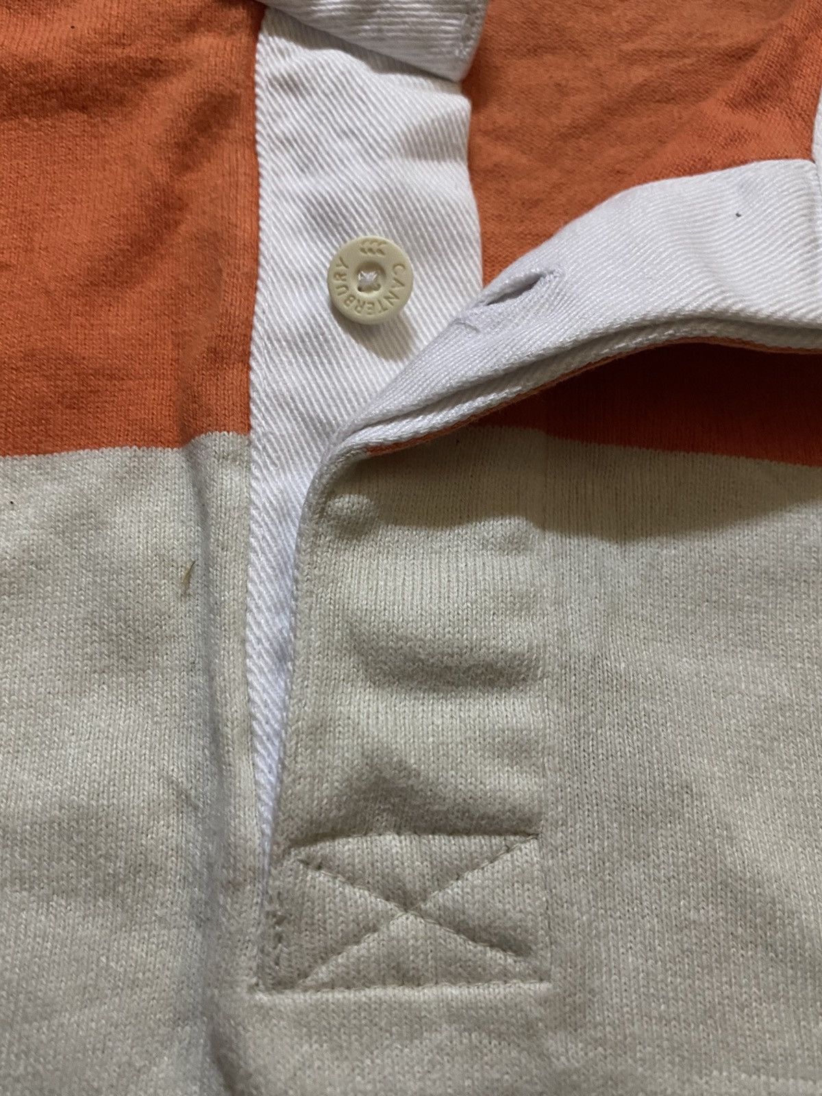 Canterbury of New Zealand Canterbury New Zealand Orange And White Stripe Rugby Shirt Size US S / EU 44-46 / 1 - 3 Thumbnail
