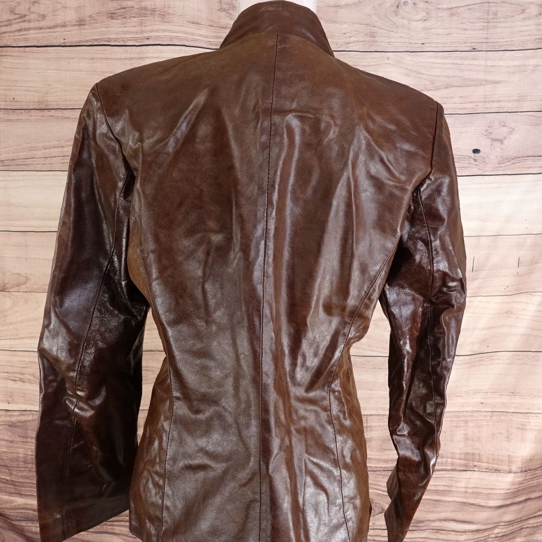 Vintage Vintage ADAM Made in Italy Leather Vera Pelle Brown Zip Women's Jacket, Size Large, Casual Style Size L / US 10 / IT 46 - 5 Thumbnail