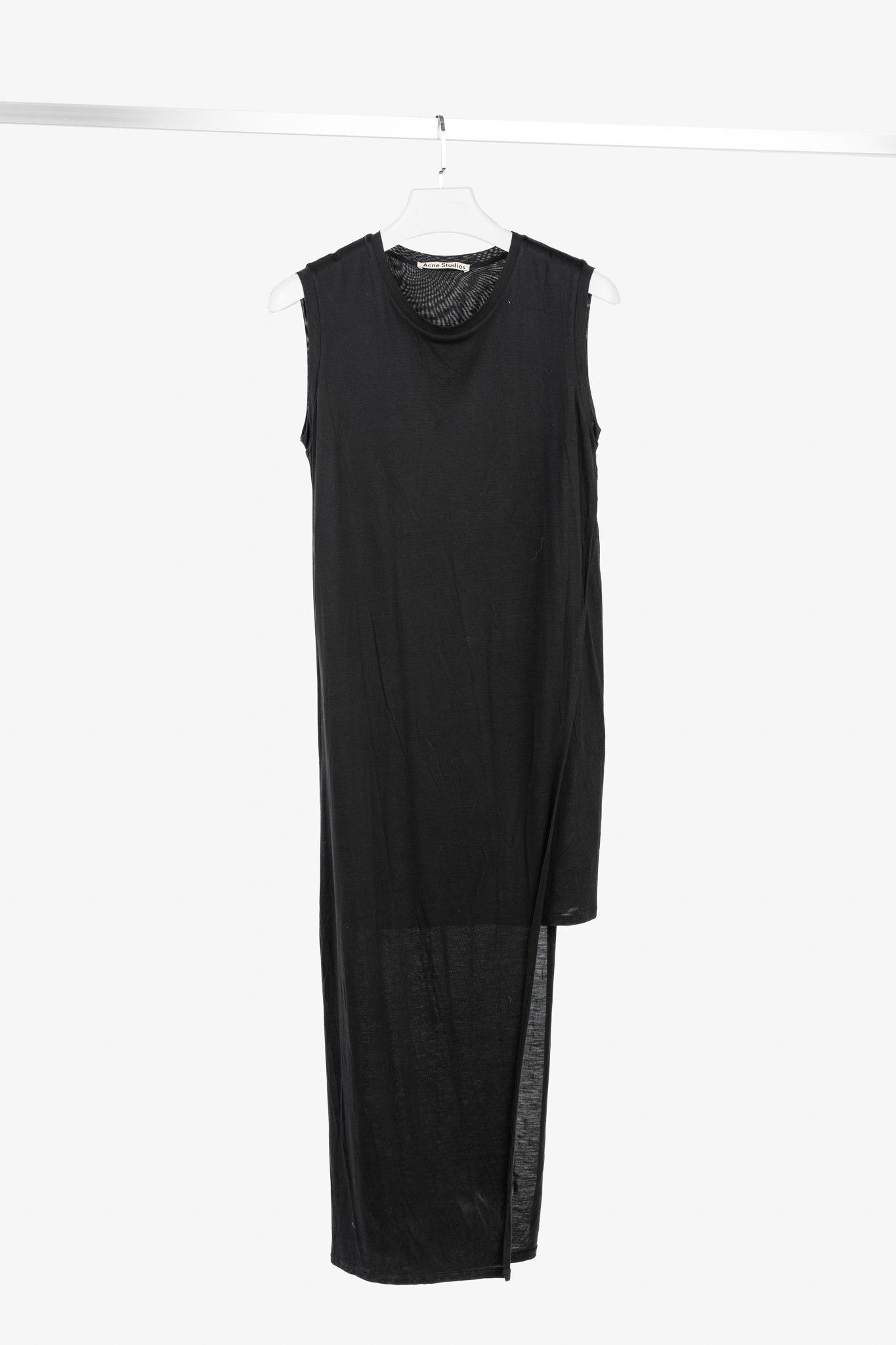 Acne Studios Acne Studios Ordelia Black Tencel Asymmetrical Tank Dress Size S / US 4 / IT 40 - 1 Thumbnail