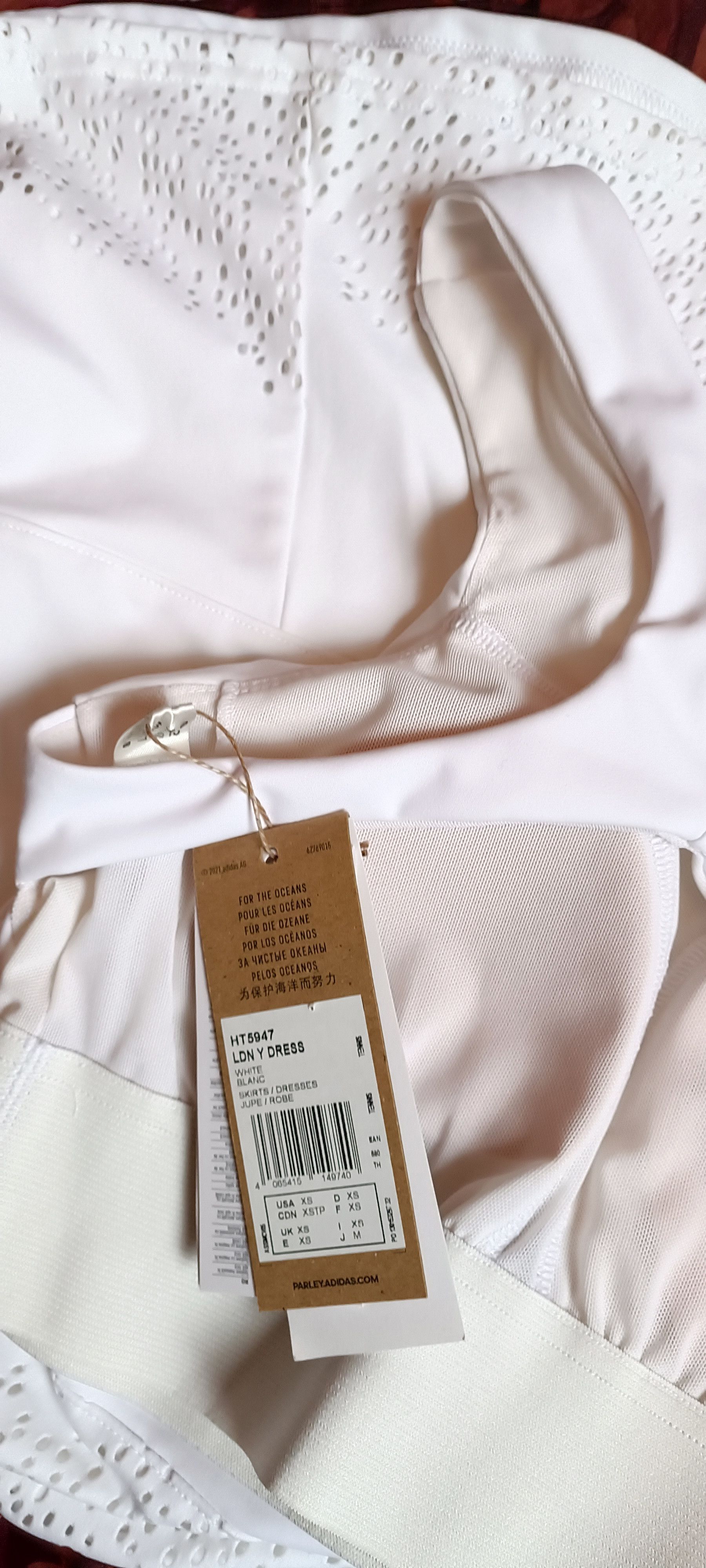 Adidas adidas Parley LDN Y-Dress 'White' (Wimbledon 2022) HT5947 Size XS / US 0-2 / IT 36-38 - 12 Thumbnail